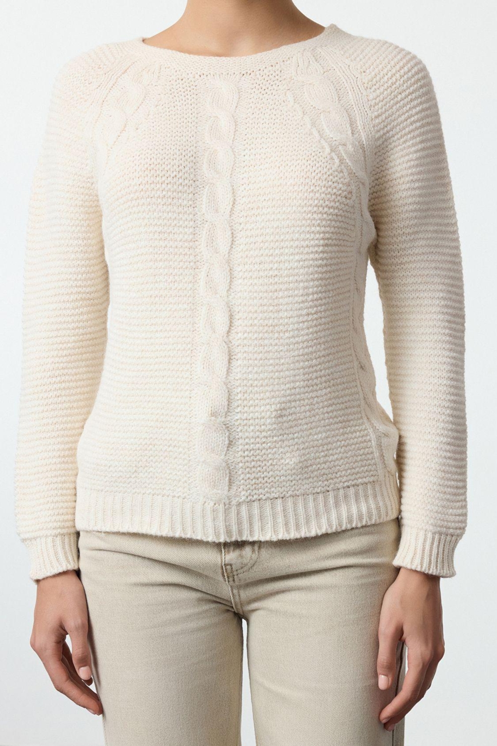 Stil Modern Kadın Regular Reglan Kol Bisiklet Yaka Yumuşak Dokulu Saç Örgülü Dikişsiz Triko Kazak
