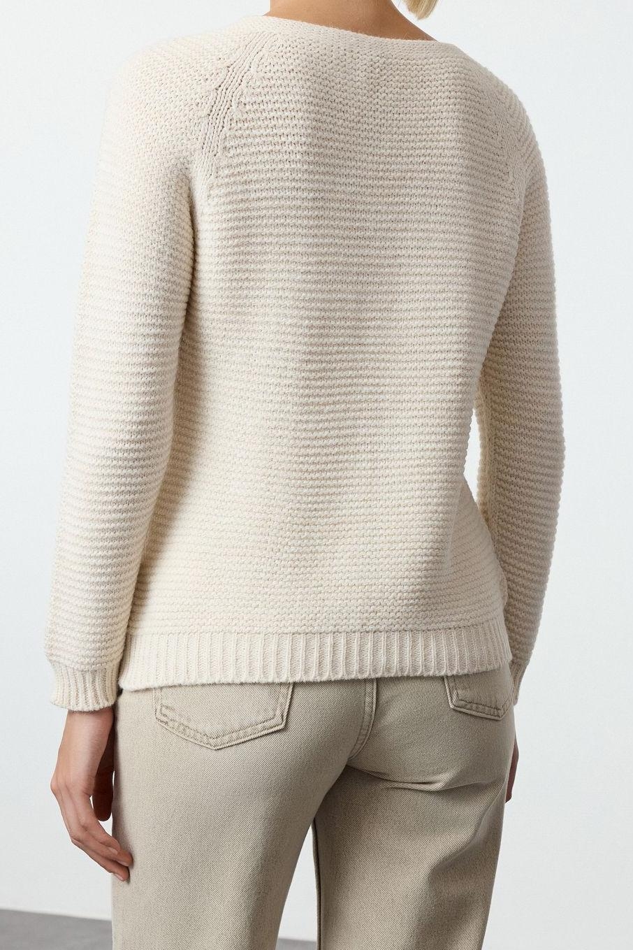Stil Modern Kadın Regular Reglan Kol Bisiklet Yaka Yumuşak Dokulu Saç Örgülü Dikişsiz Triko Kazak