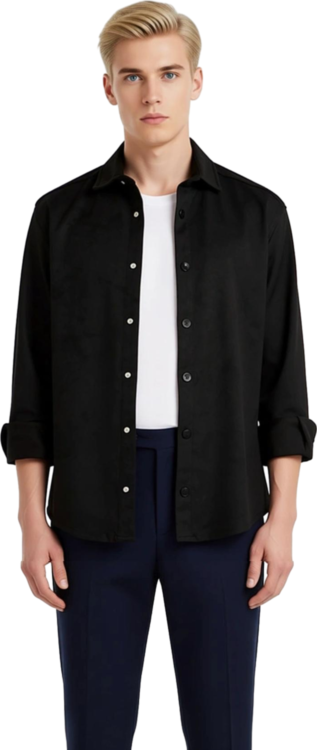 Erkek Düz Renk Süet Dokulu Gömlek Şık Görünüm Ve Rahatlığı Bir Arada Sunuyor Fonksiyonel Spor