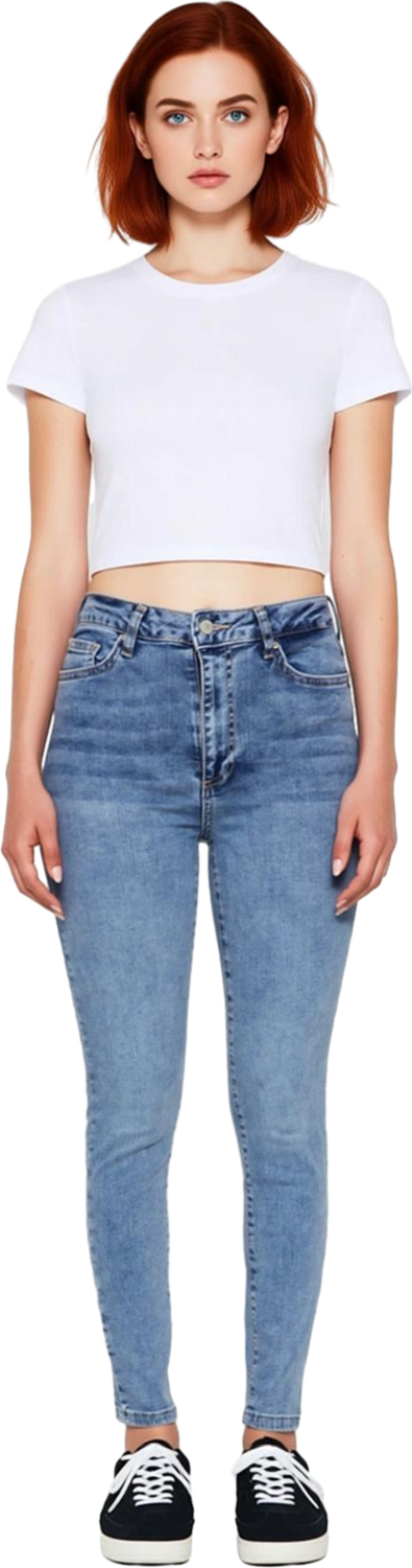 Kadın Yüksek Bel Esnek Skinny Jean Fonksiyonel Dayanıklı Kaliteli Konforlu Estetik Premium