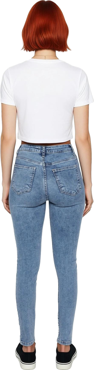 Kadın Yüksek Bel Esnek Skinny Jean Fonksiyonel Dayanıklı Kaliteli Konforlu Estetik Premium