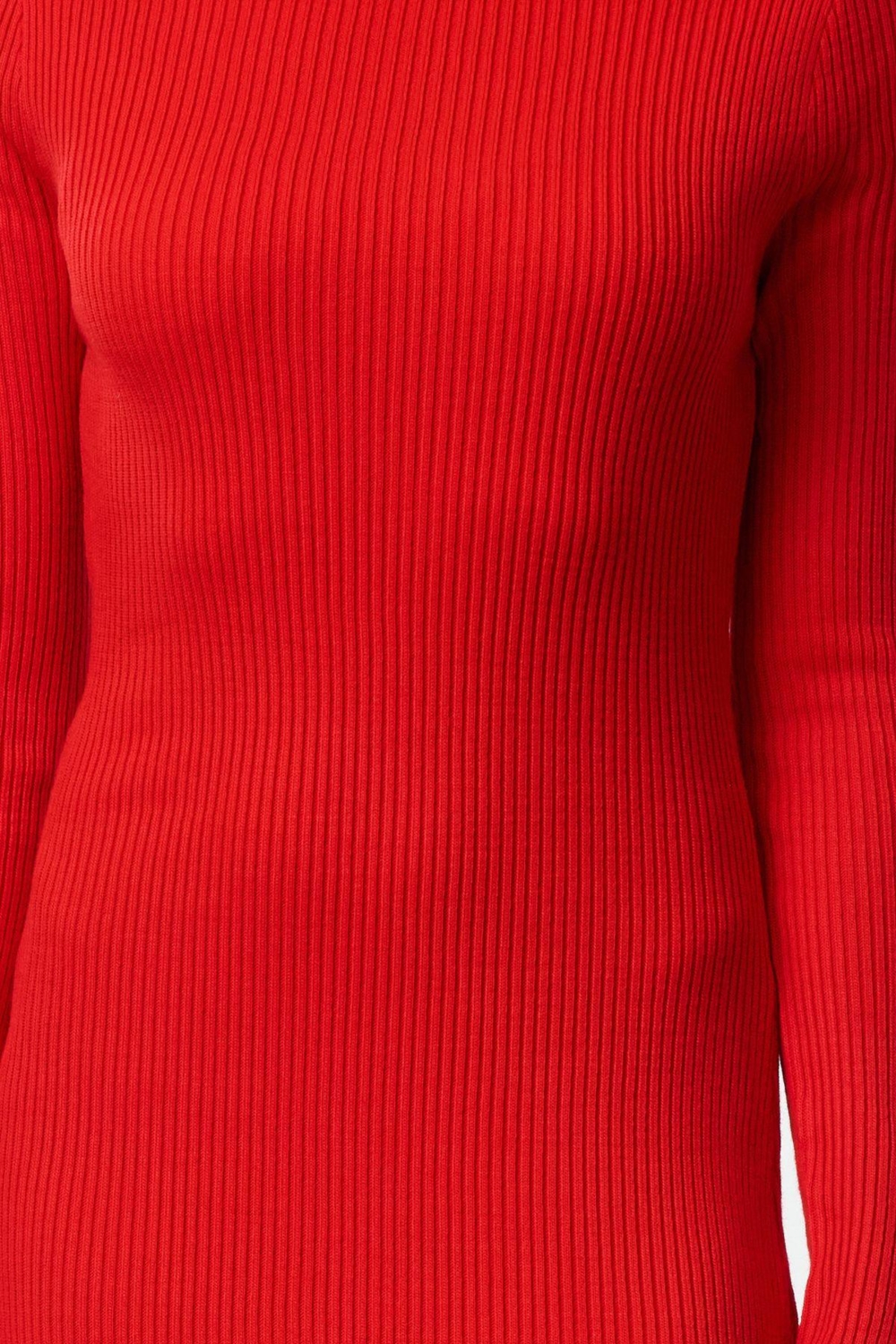Moda Stil Regular Bisiklet Yaka Maxi Boy Triko Sırt Dekolteli Elbise