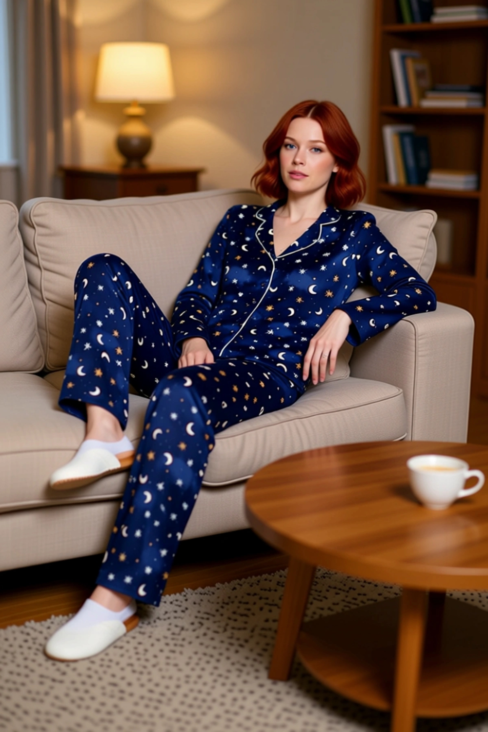 Kadin Gece Gokyuzu Desenli Viskon Pijama Seti Fonksiyonel Dayanıklı Kaliteli Konforlu Spor