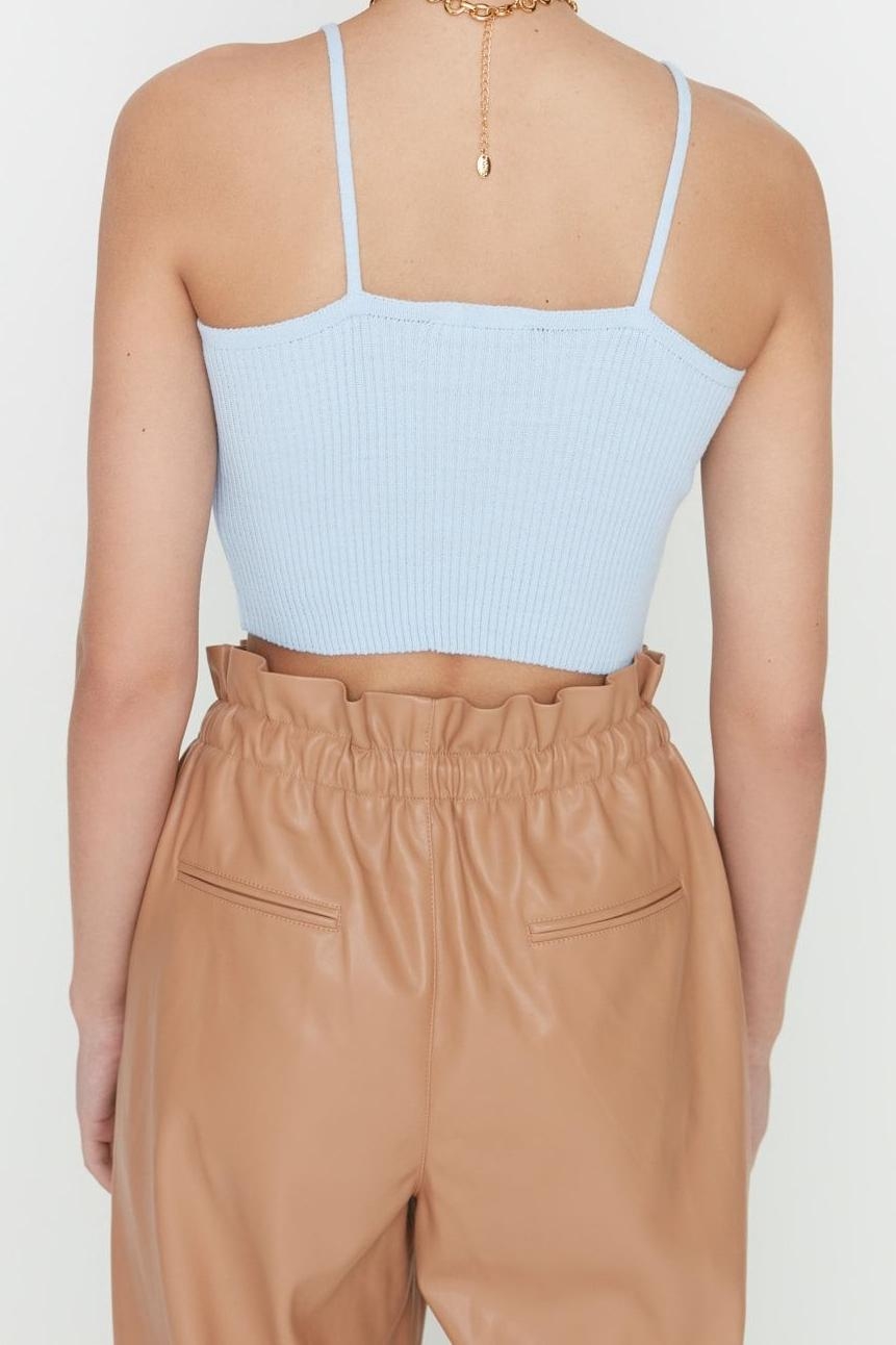 Kadın Modern Tarz Slim V Yaka Crop TrikoTriko Hırka