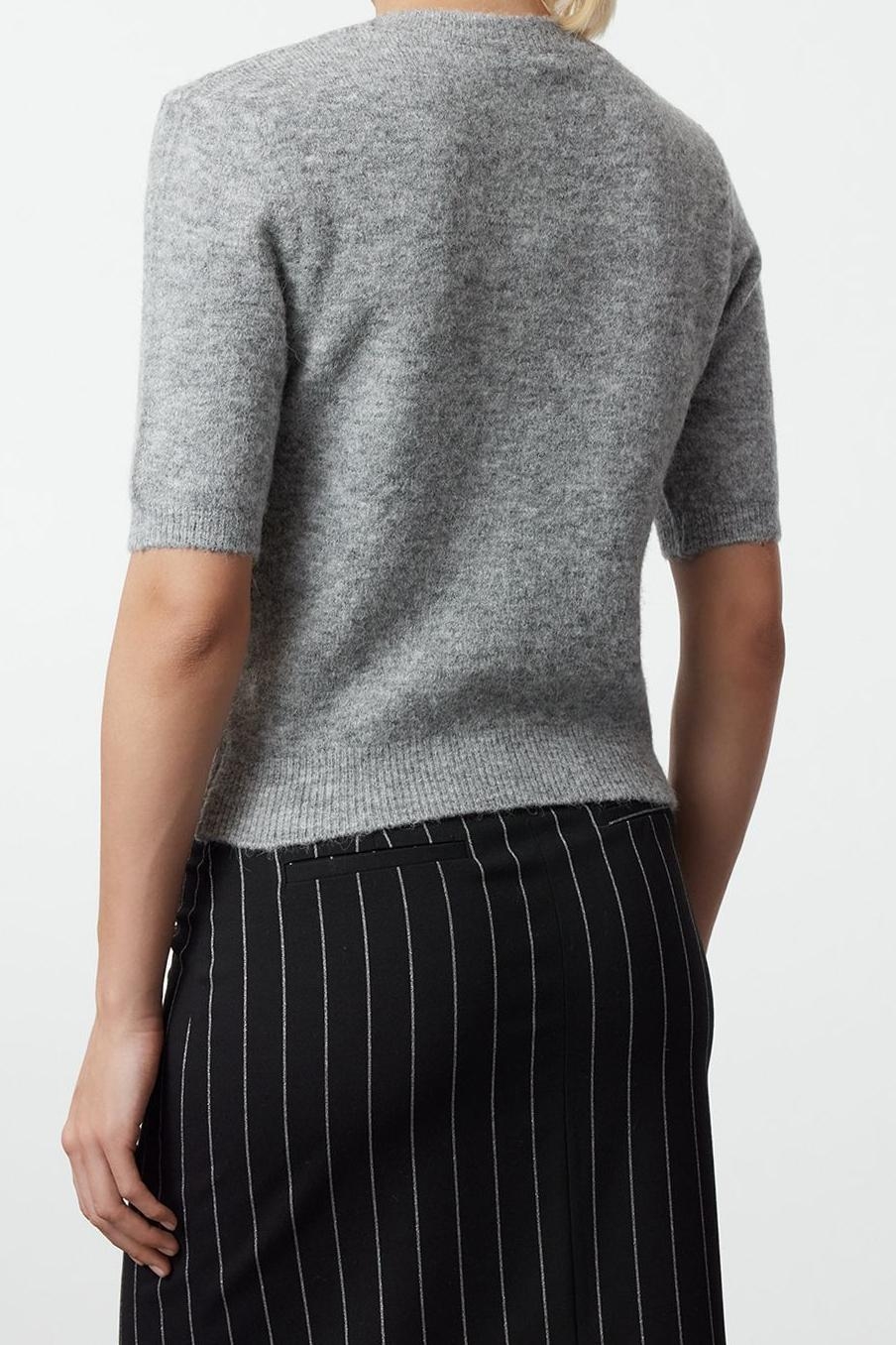 Kadın Modern Tarz Regular Bisiklet Yaka Crop Triko Hırka