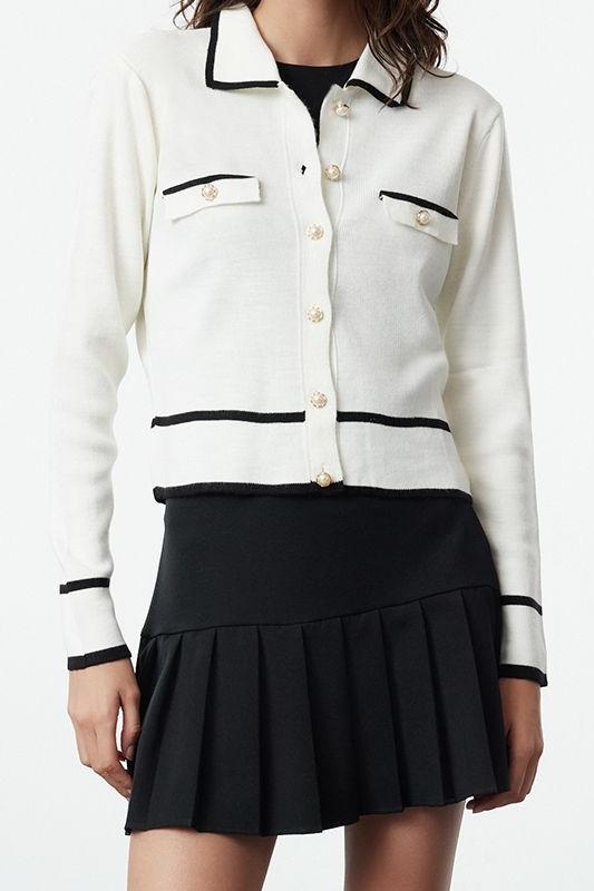 Kadın Modern Tarz Regular Polo Yaka Regular Triko Hırka
