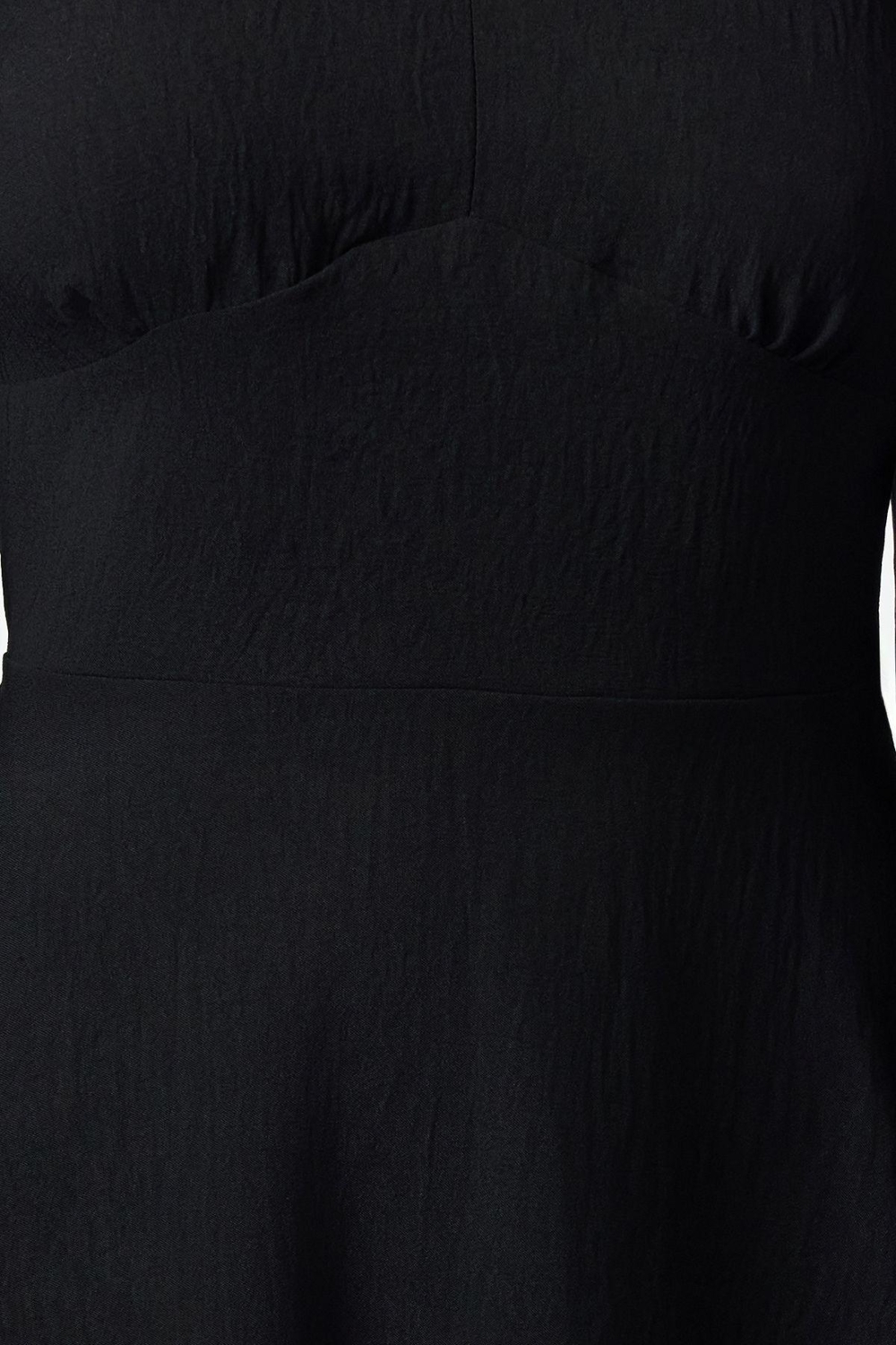 Moda Stil Regular V Yaka Mini Boy A Kesim Balon Kol Detaylı Dokuma Elbise