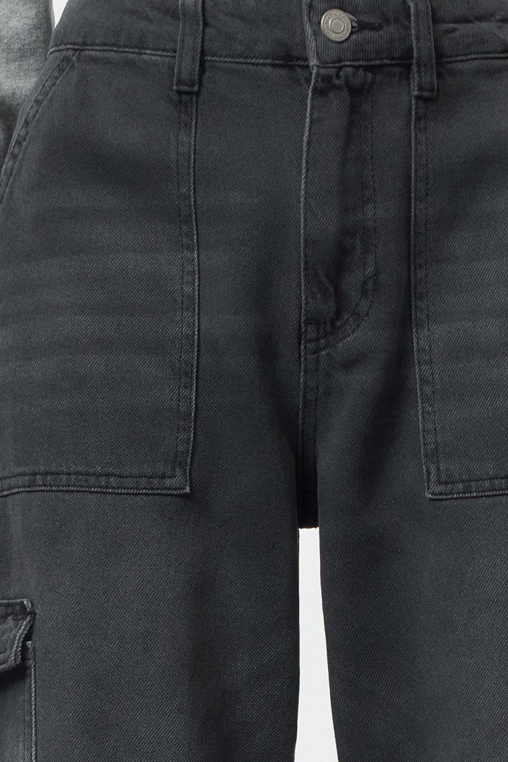 Stil Kadın Moda Denim Kot Pantolon Uzun Geniş Paça Kargo Cepli Yüksek Bel Jeans