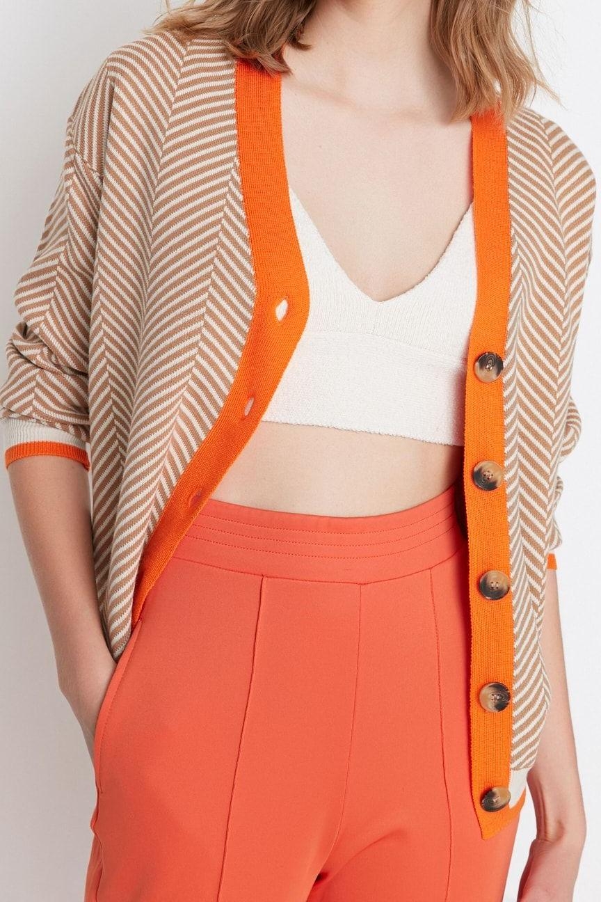 Kadın Modern Tarz Oversize V Yaka Midi Triko Hırka