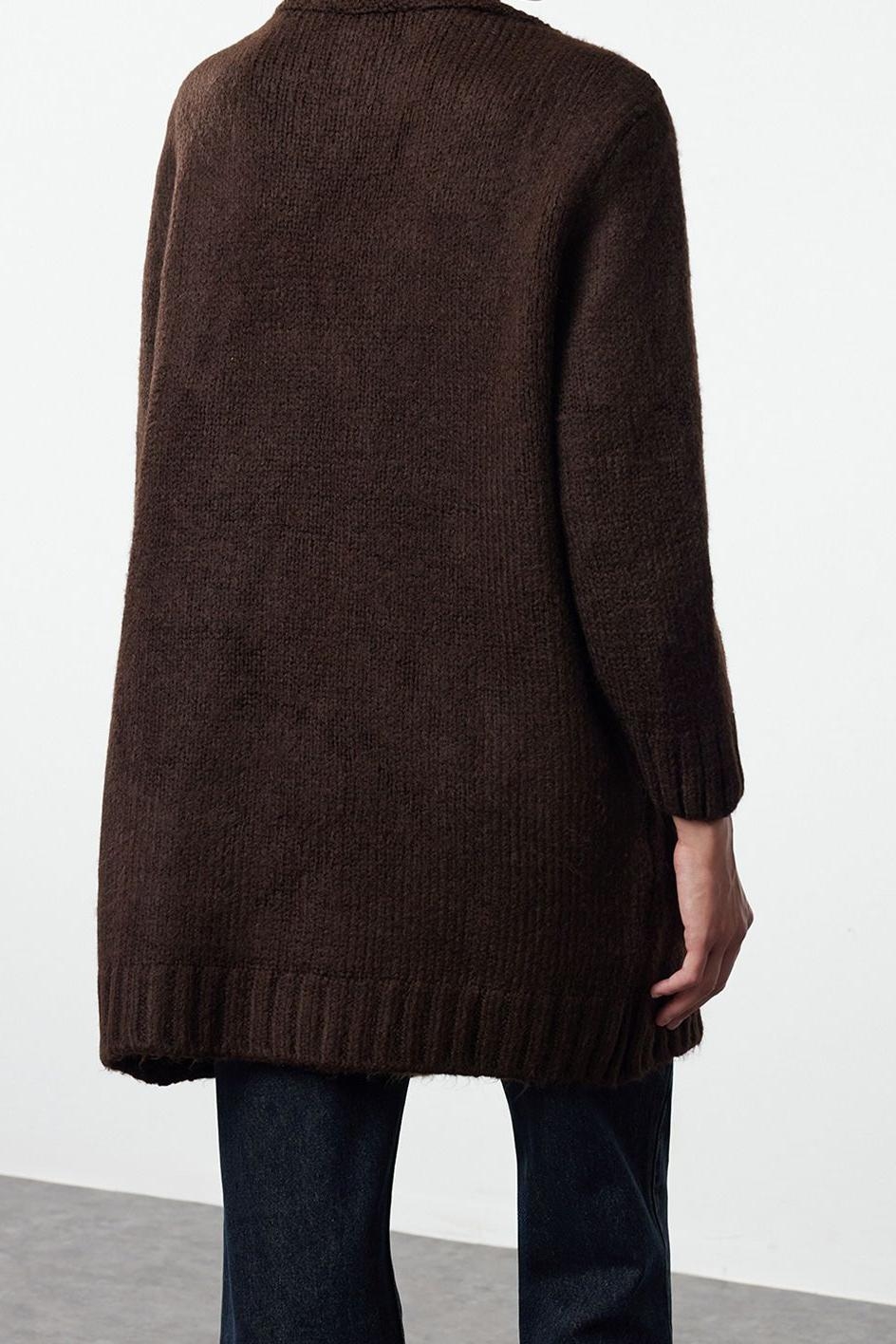 Kadın Modern Tarz Oversize V Yaka Regular Triko Hırka