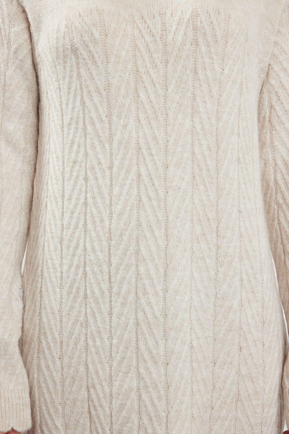 Moda Stil Regular Polo Yaka Maxi Boy Tesettür Balık Sırtı Desenli Triko Elbise