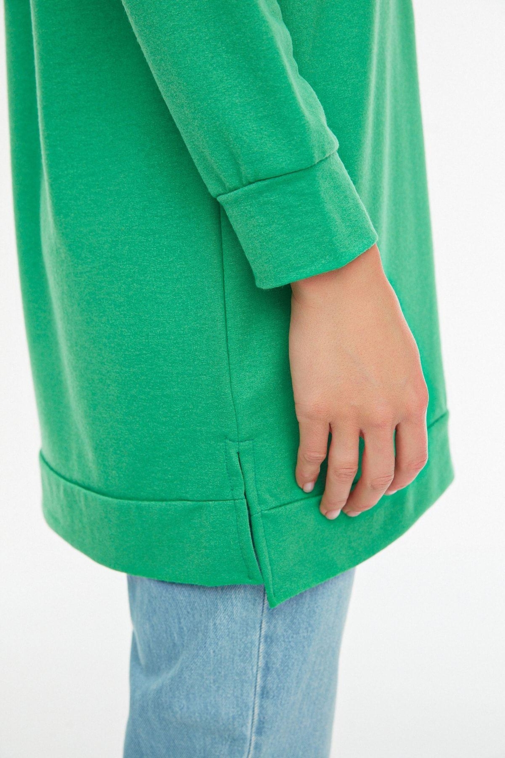 Tesettür Tarz Regular Bisiklet Yaka Düşük Kol Uzun 2li Paket Basic Örme Sweatshirt