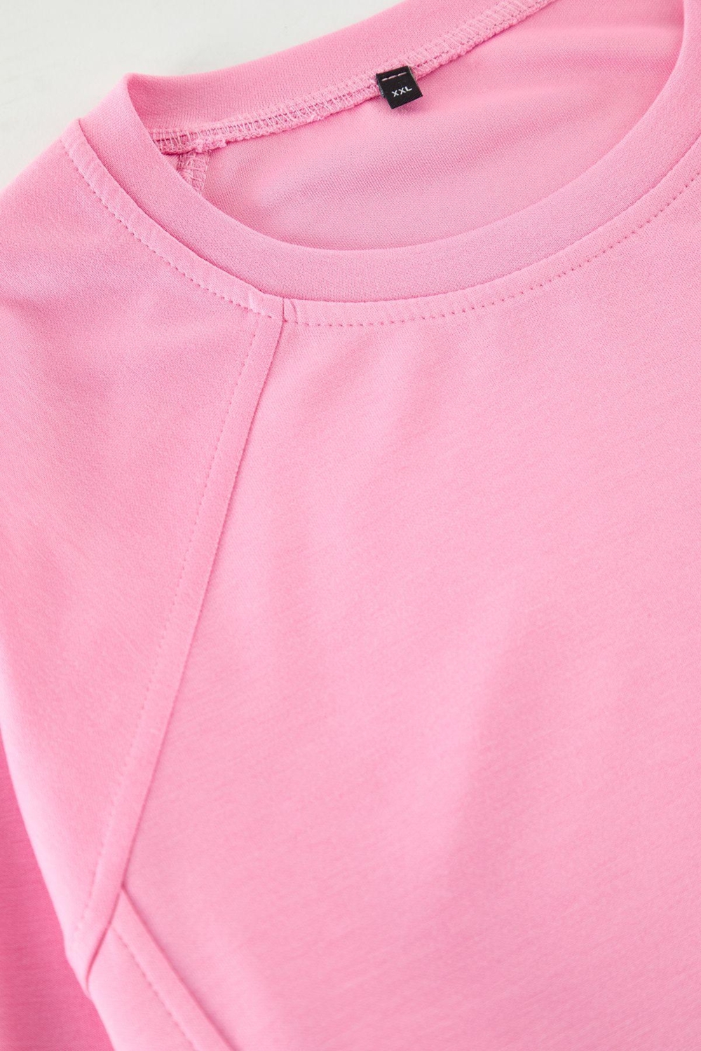 Büyük Beden Tarz Regular Bisiklet Yaka Reglan Kol Regular Dikiş Detaylı Pamuklu Fit Sweatshirt