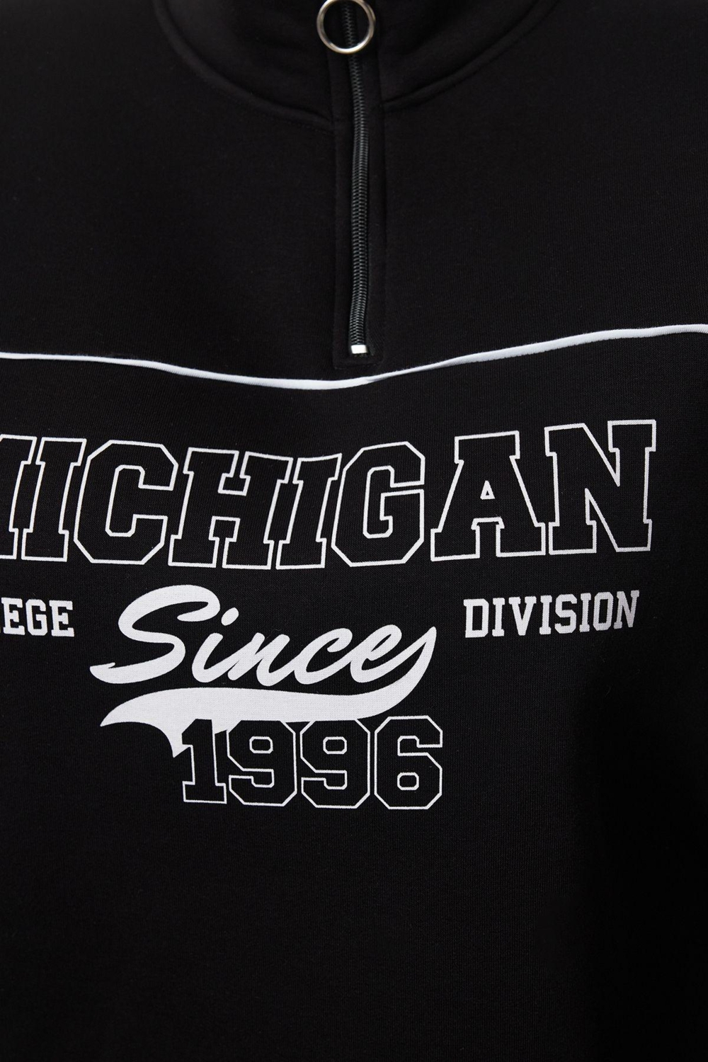 Büyük Beden Oversize Fermuarlı Yaka Düşük Kol Baskılı Geniş Kalın Polarlı Örme Sweatshirt