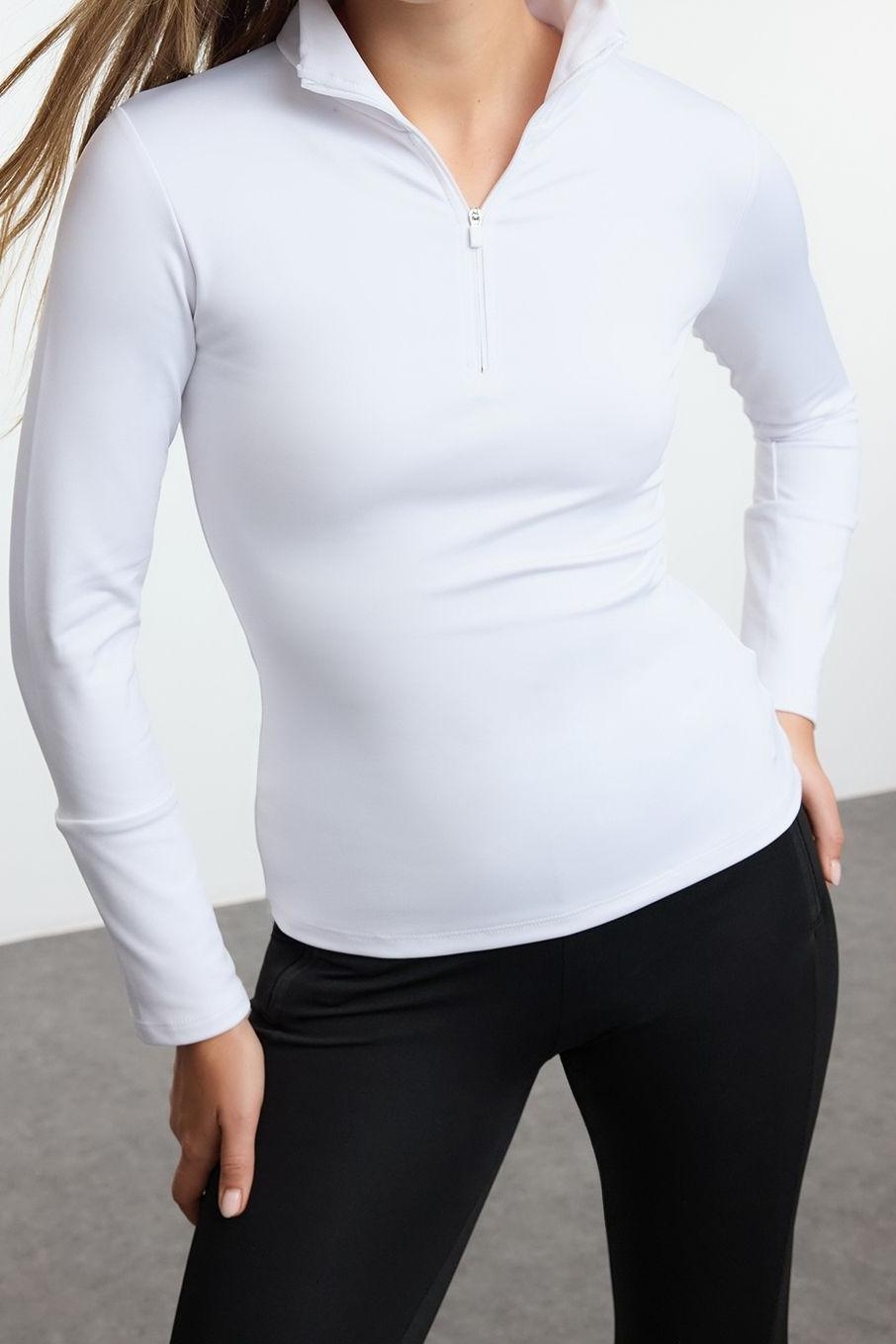 Dik Yaka Standart Kol Standart Ekstra Sıcak Tutan Fermuarlı Polar Kışlık Örme Spor Sweatshirt