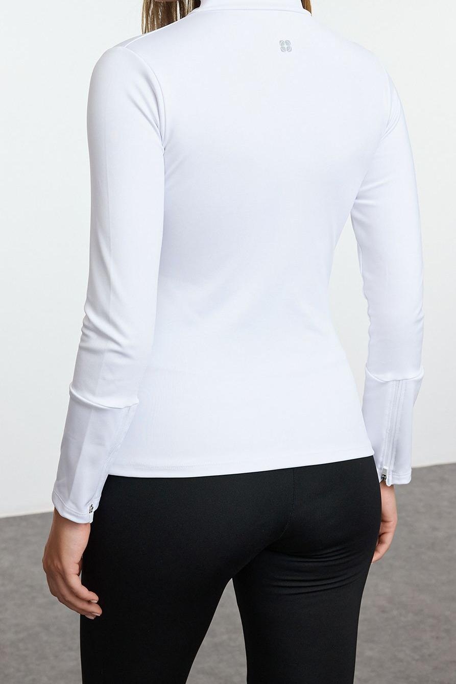 Dik Yaka Standart Kol Standart Ekstra Sıcak Tutan Fermuarlı Polar Kışlık Örme Spor Sweatshirt