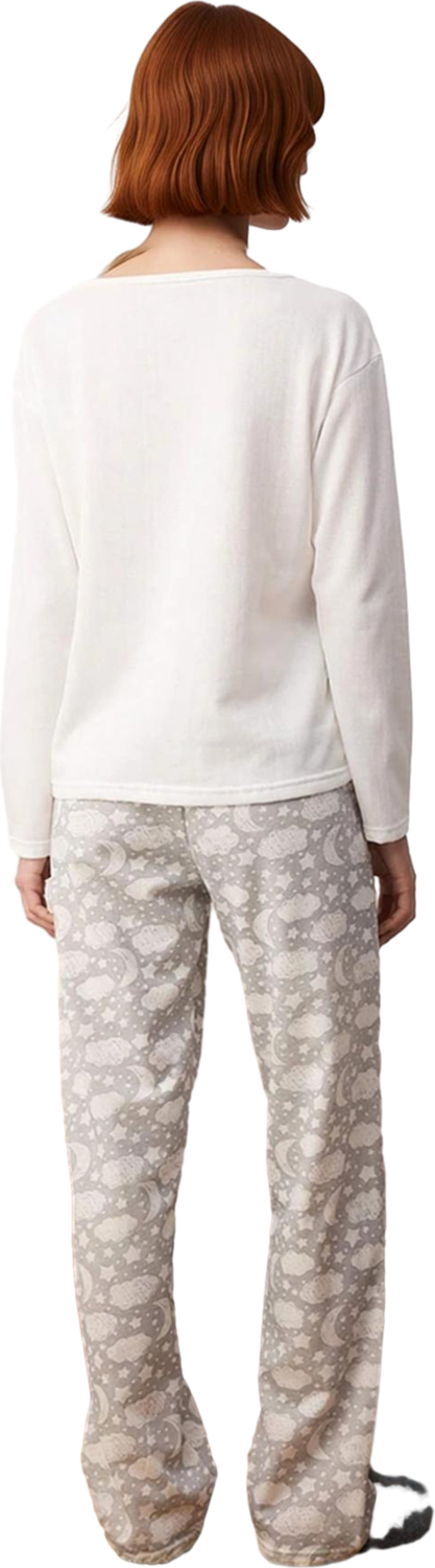 Kadın Galaksi Desenli Uzun Kollu Pijama Takımı Fonksiyonel Dayanıklı Kaliteli Konforlu Şık