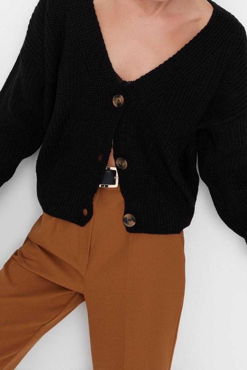 Kadın Modern Tarz Oversize V Yaka Regular Triko Hırka