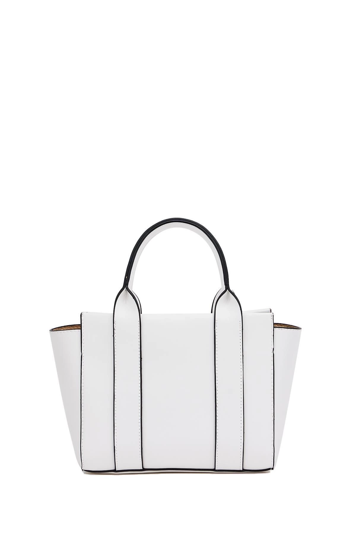 Kadın Mini Tote Çanta El ve Omuz Kullanımına Uygun Modern Gold Tokalı Tasarım