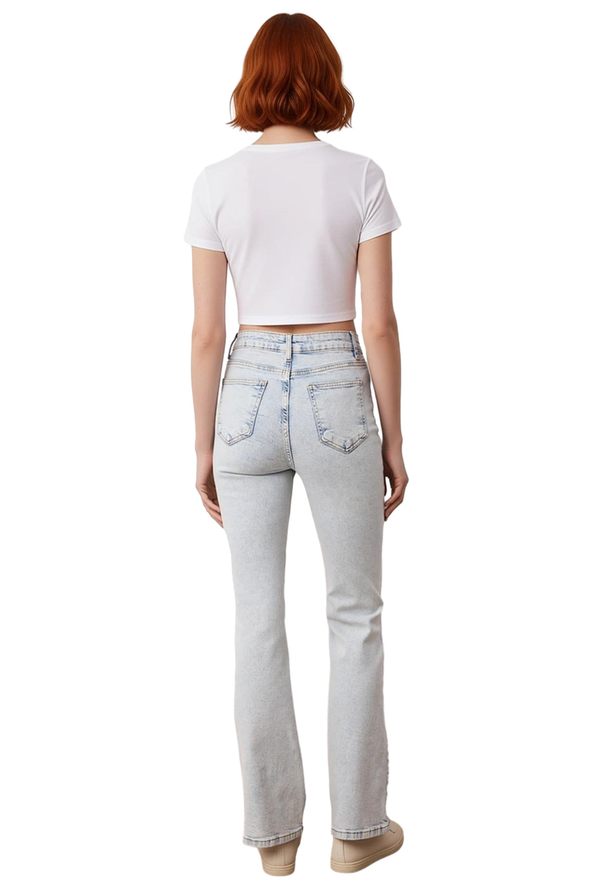 Kadın Moda Yüksek Bel Flare Jean Uzun Boy Günlük Stil Modern Tasarım Mevsimlik Kullanım