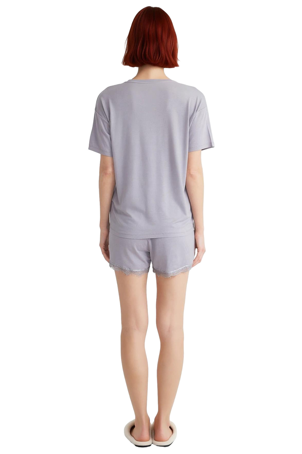 Kadın Viskoz Örme Pijama Takımı V Yaka Kısa Kol Rahat Ev Giyim Premium Kalite