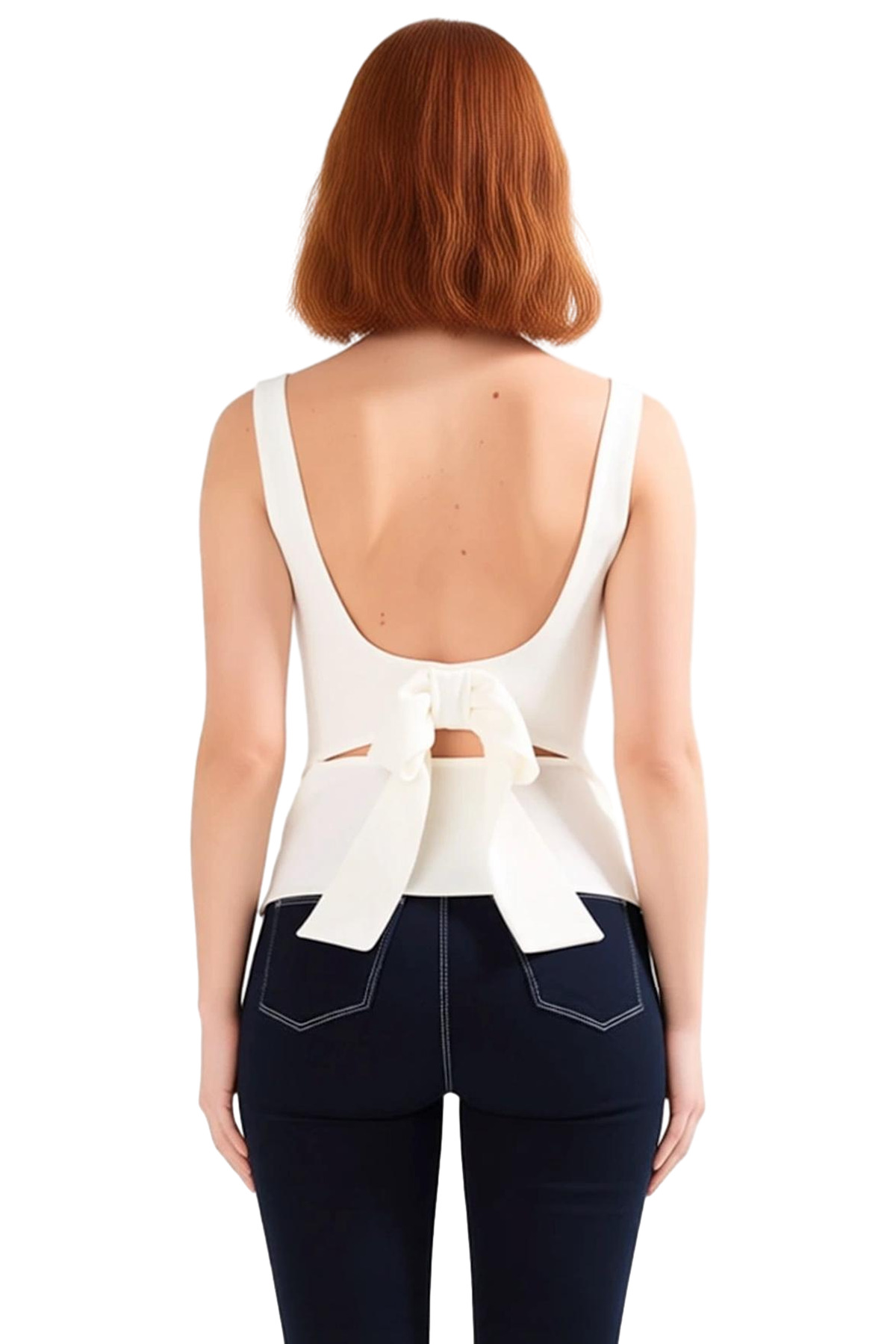 Fitted Askılı Bluz Sırt Fiyonk Detay Yazlık Finike Dokuma Özenle Seçilmiş Modern Stil