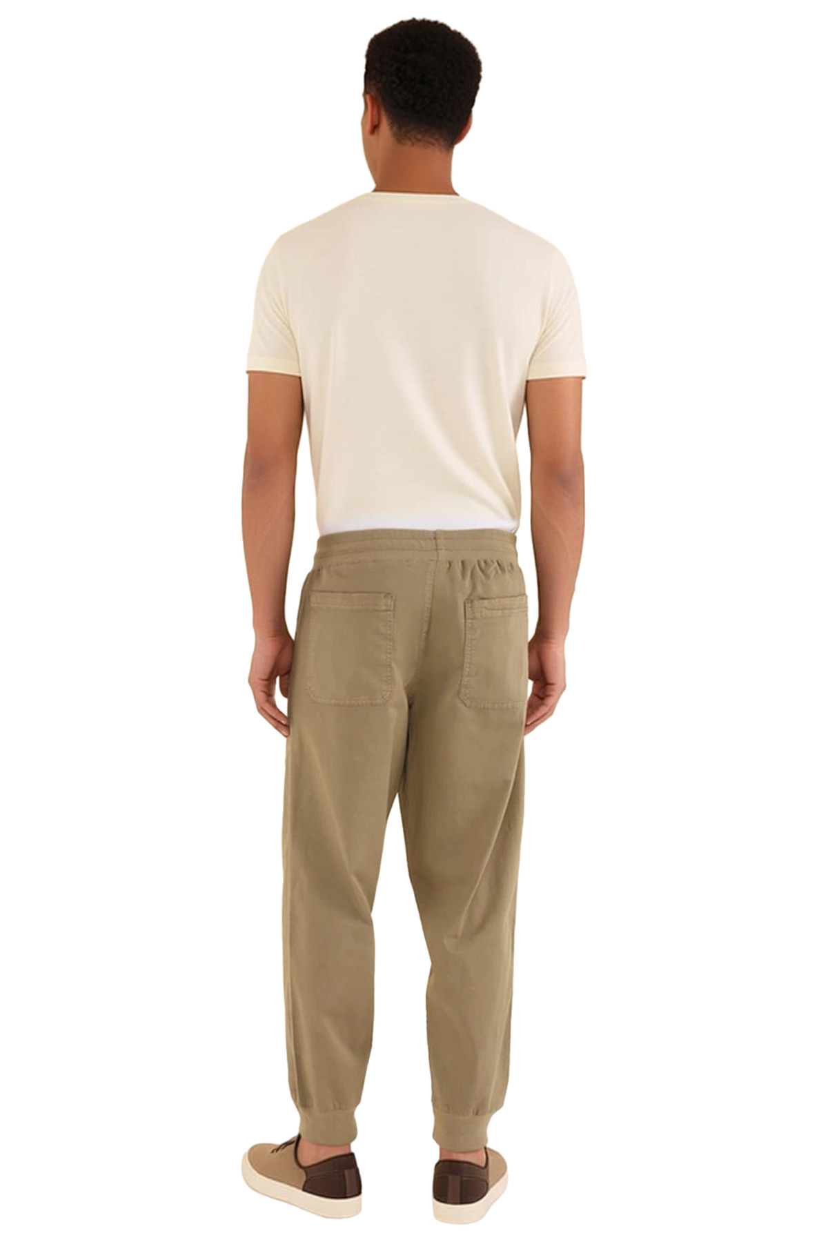 Erkek Moda Jogger Pantolon Gabardin Kumaş Rahat Lastikli Paça Günlük Kombinler Kullanım