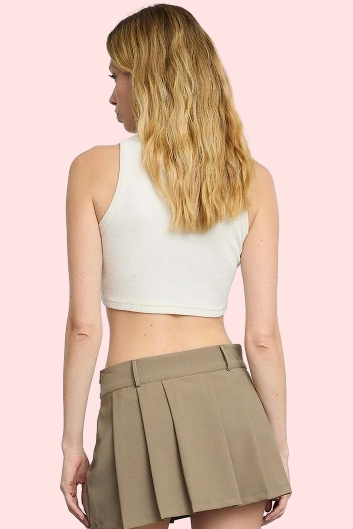Kadın Moda Piliseli Orta Bel Mini Dokuma Şort Etek Günlük Stil Hafta Sonu Yazlık Şort