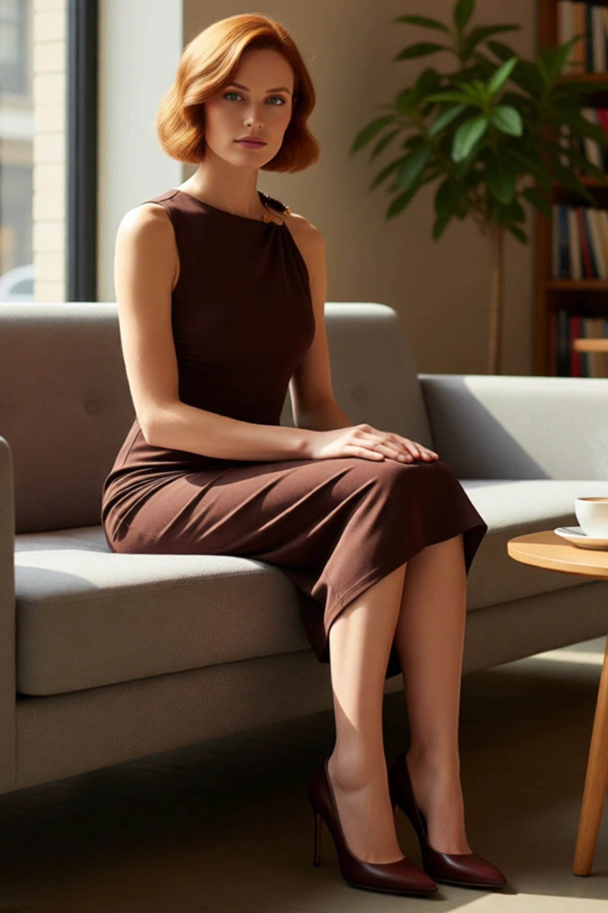Kadın Bodycon Kesim Midi Asimetrik Yaka Aksesuar Detaylı Şık Örme Kokteyl ve Gece Elbisesi