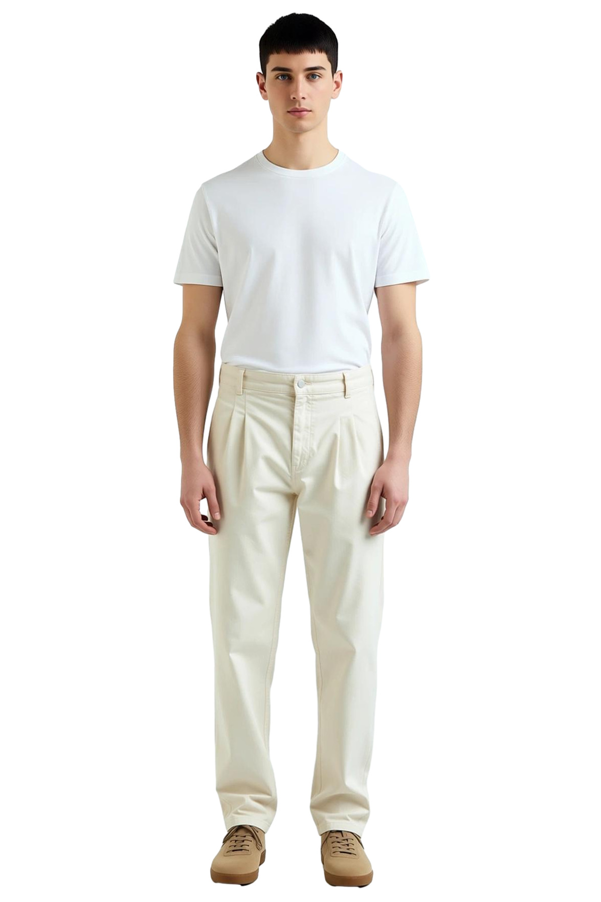 Erkek Moda Pamuk Gabardin Dokuma Pantolon Regular Fit Günlük Kullanım Yazlık