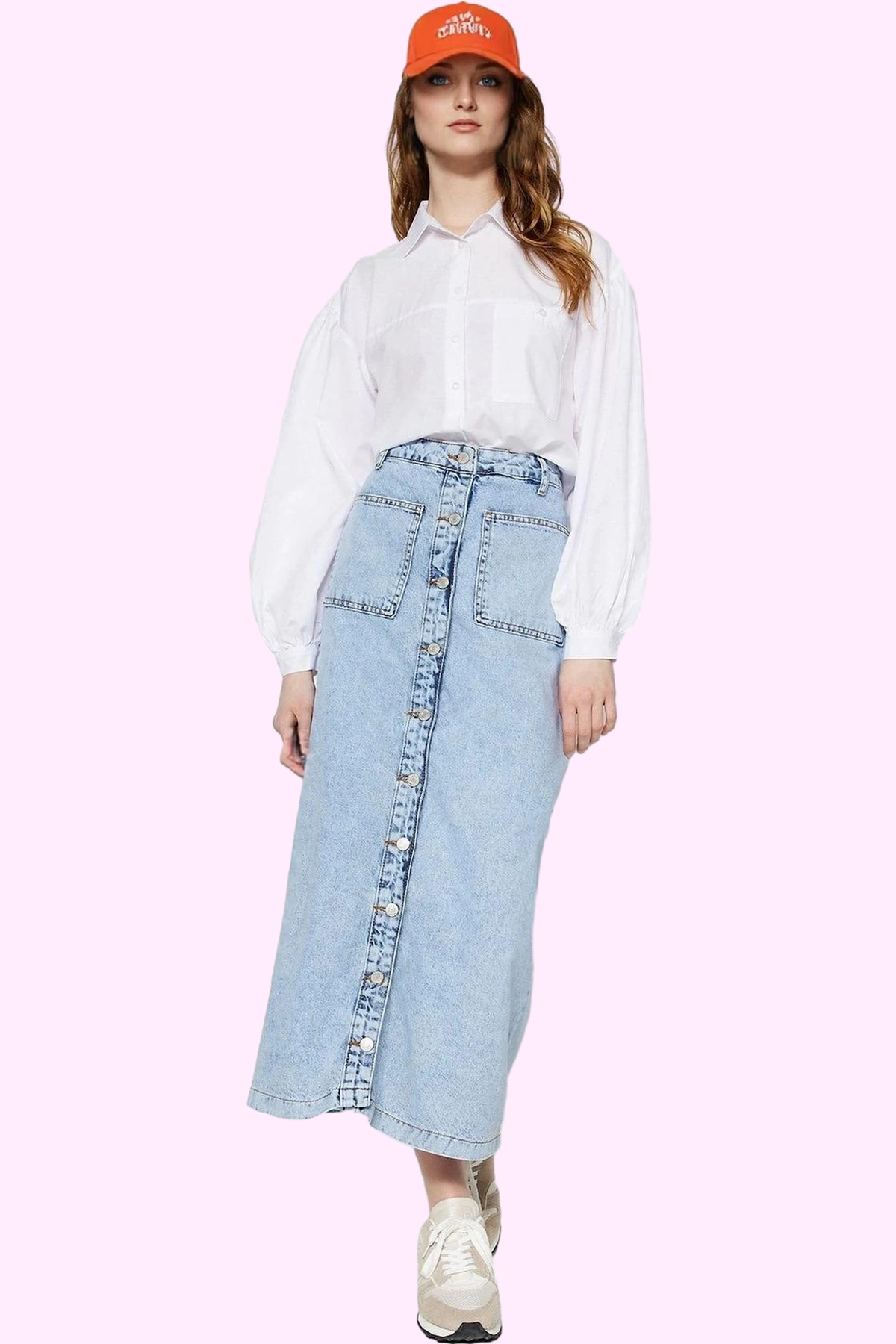 Kadın Maxi Denim Kot Etek Yüksek Bel Pamuklu Günlük Şıklık Hafta Sonu Yaz Aylarının Vazgeçilmezi