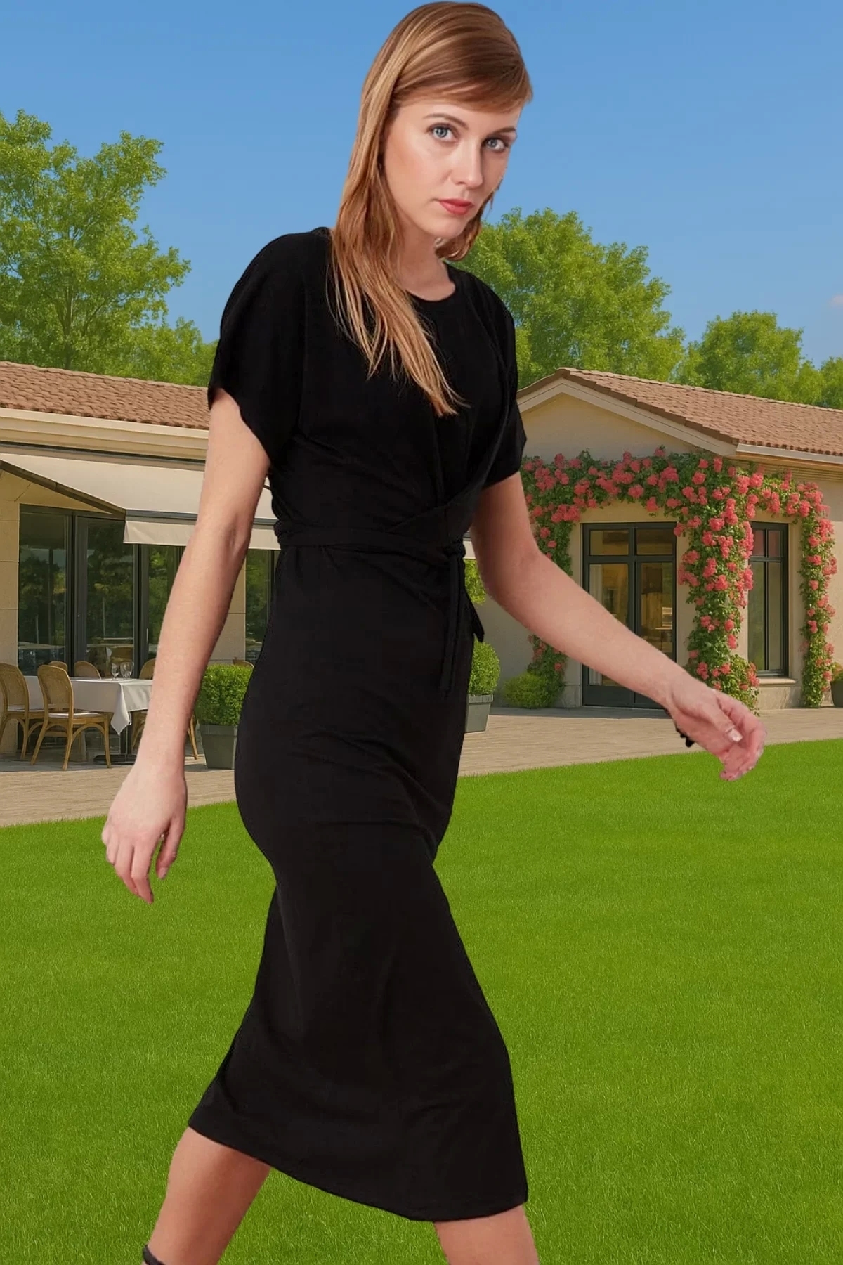 Kadın Midi Elbise Pamuk Örme Kumaş Bodycon Kalıp Günlük Stil Hafta Sonu Yaz Aylarının Vazgeçilmezi