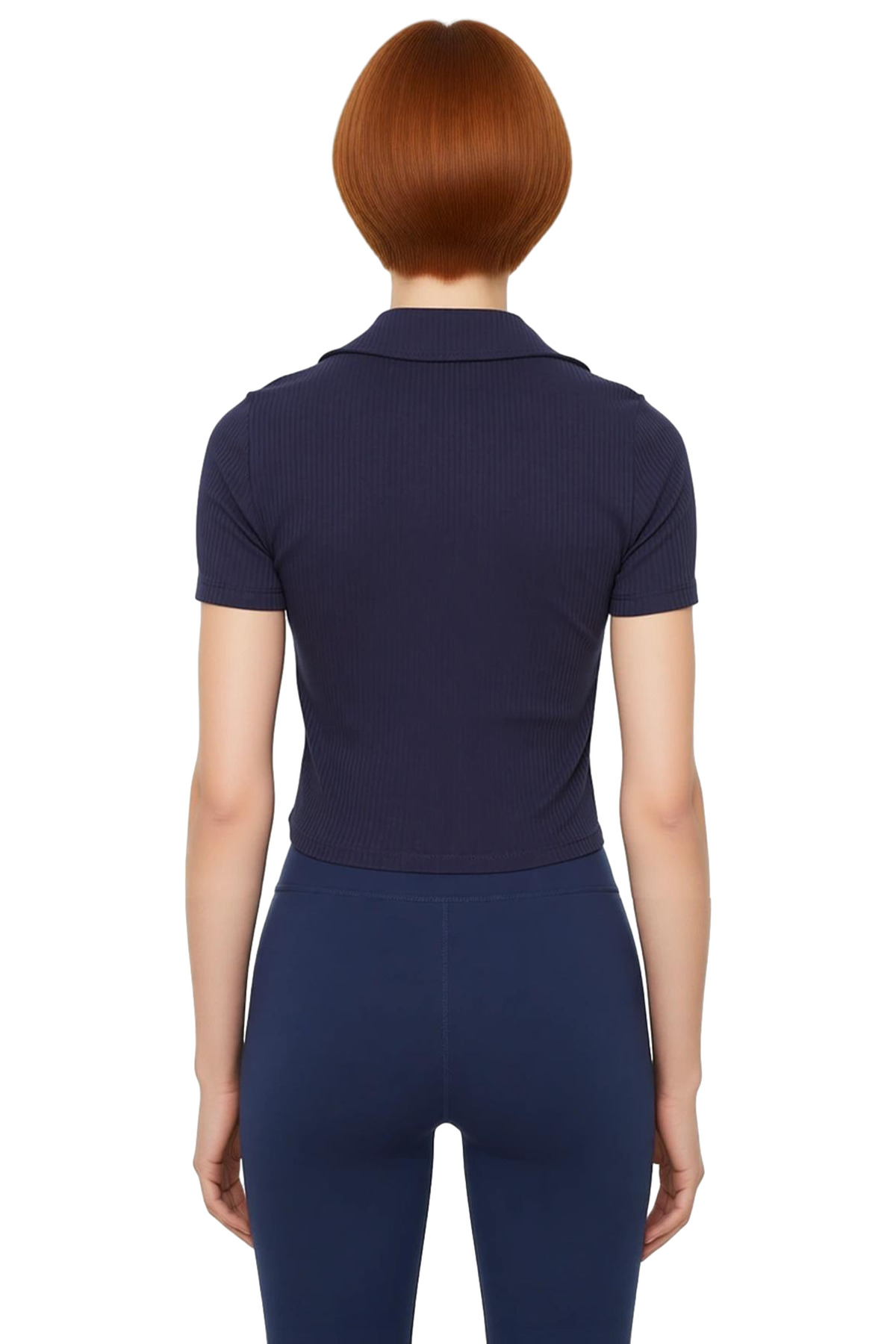 Kadın Fitted Vücuda Oturan Crop Polo Yaka Esnek Örme Bluz Cool & Comfort Tarzı Günlük Kullanım İçin