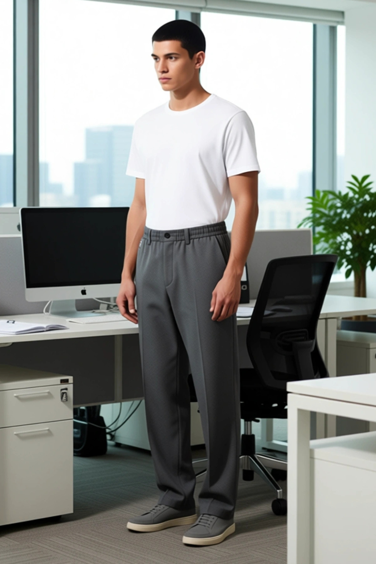 Erkek Moda Bol Paça Wide Leg Pantolon Günlük Kullanım İçin Rahat Hafta Sonu Yazlık