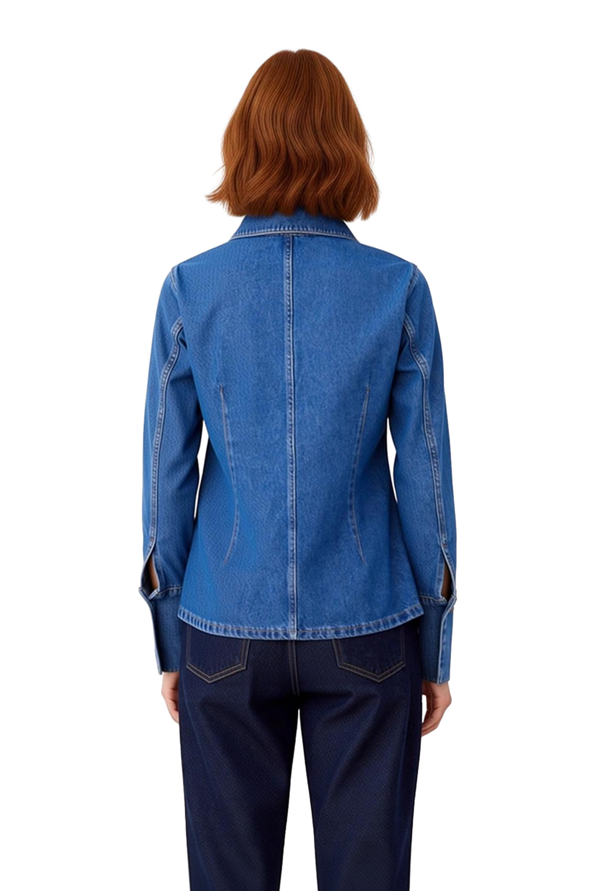 Kadın Denim Gömlek Manşet Detayları İle Şık Görünümünüz Tamamlayıcı Parça Fonksiyonel Spor