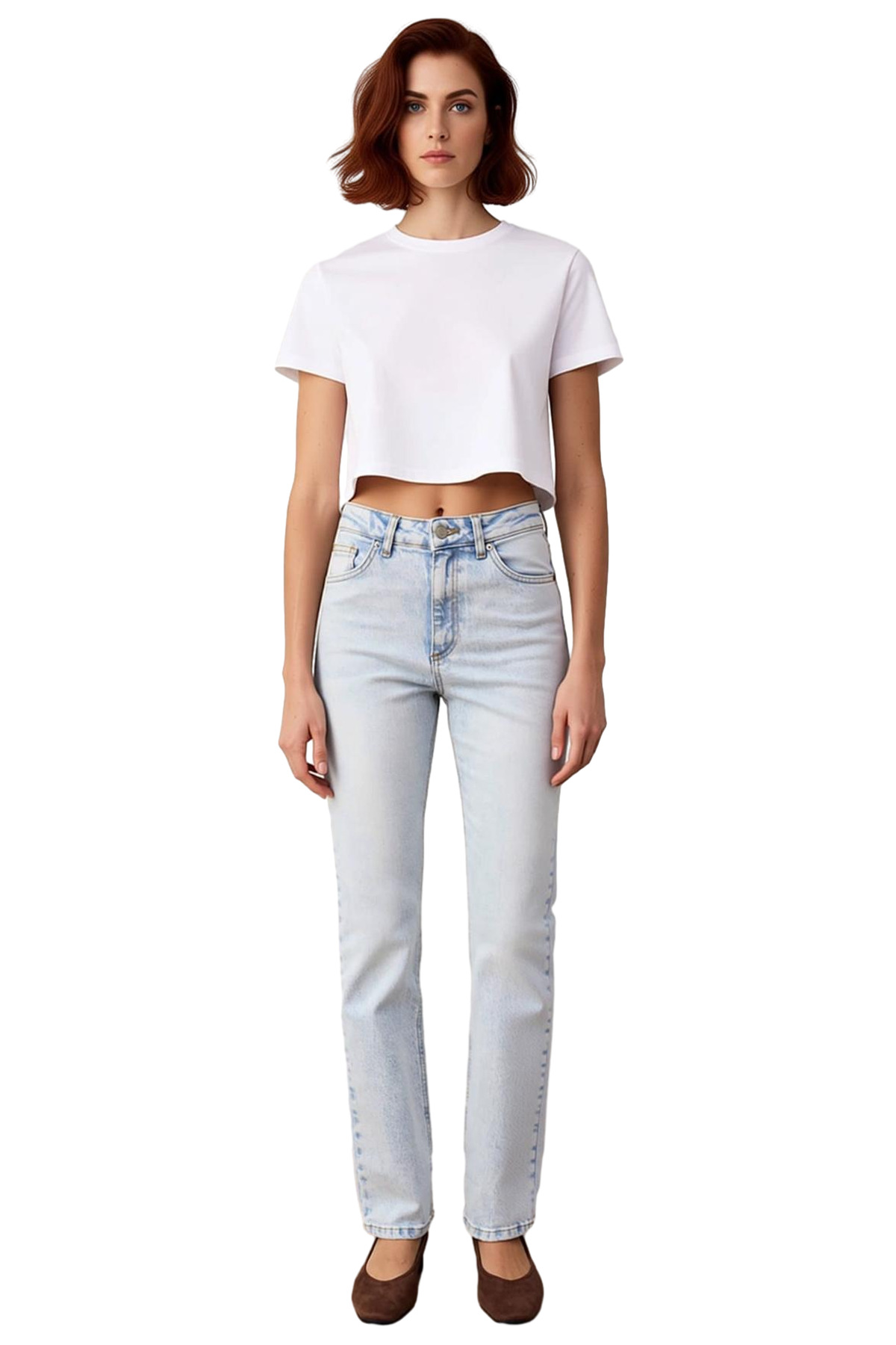 Kadın Moda Yüksek Bel Flare Jean Denim Pantolon Comfort Dokuma Günlük Kullanım Kaliteli Malzeme