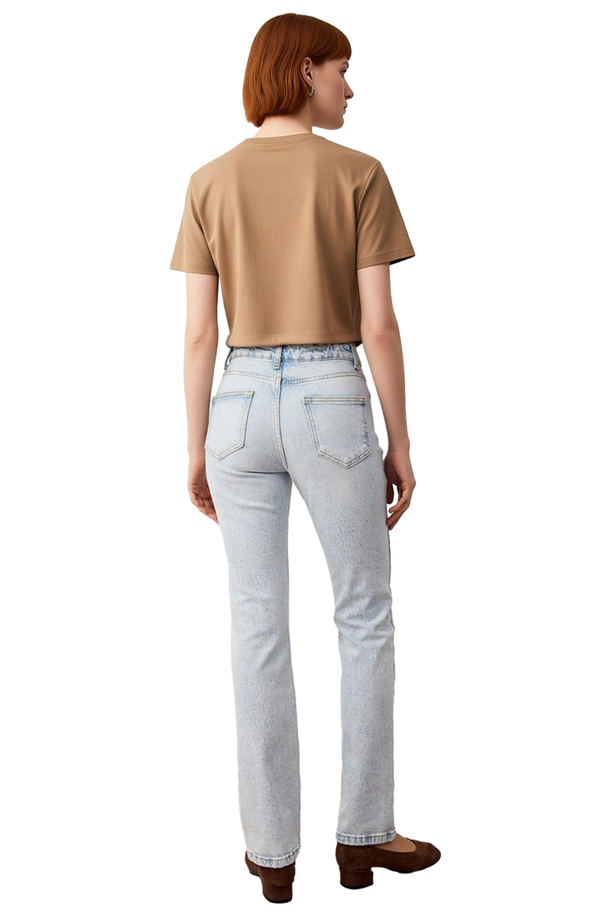 Kadın Moda Yüksek Bel Flare Jean Denim Pantolon Comfort Dokuma Günlük Kullanım Kaliteli Malzeme