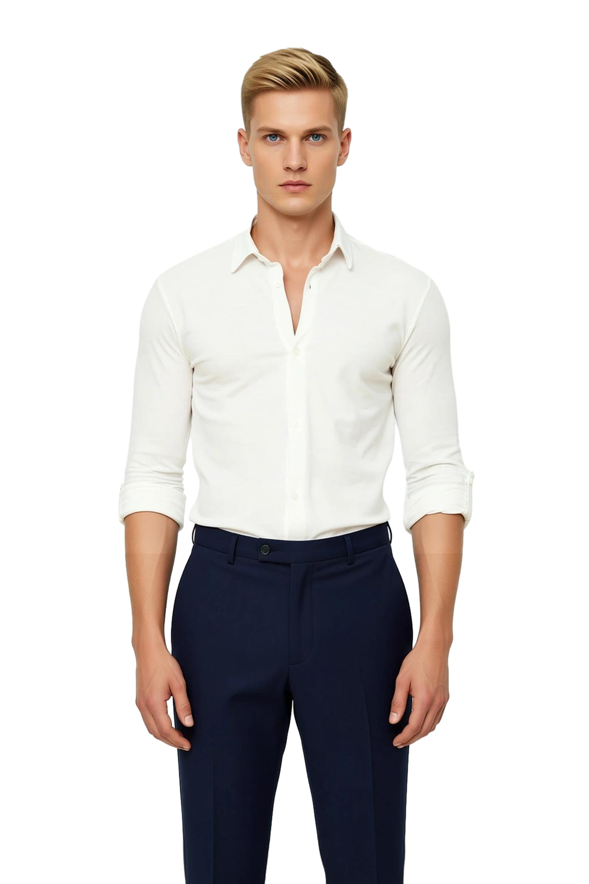 Erkek Slim Fit Gömlek Yaka Apoletli Örme Pike Gömlek Modern Şıklık Sunar Giyim Fonksiyonel