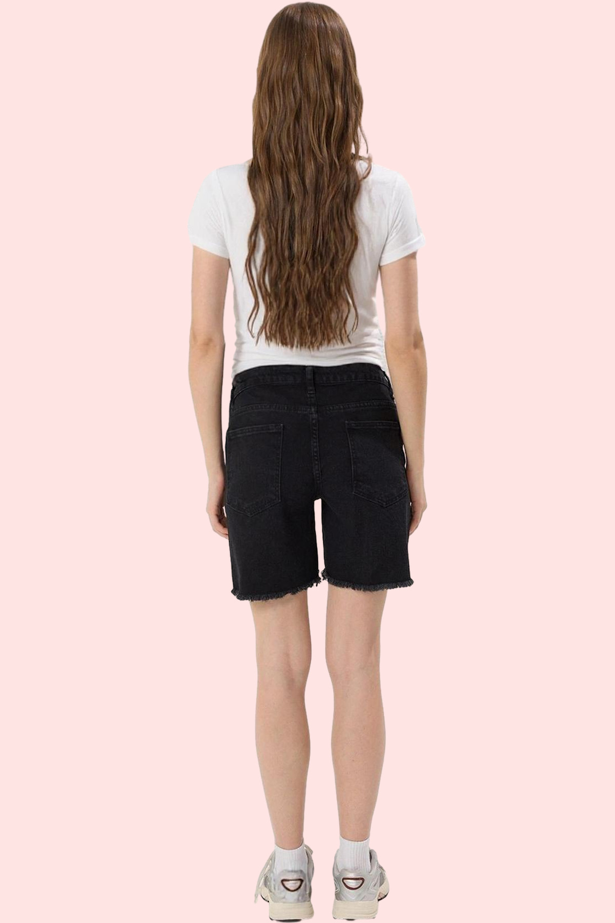 Hamile Kadın Moda Denim Şort Yüksek Bel Regular Boy Günlük Stil Hafta Sonu Yazlık Şort