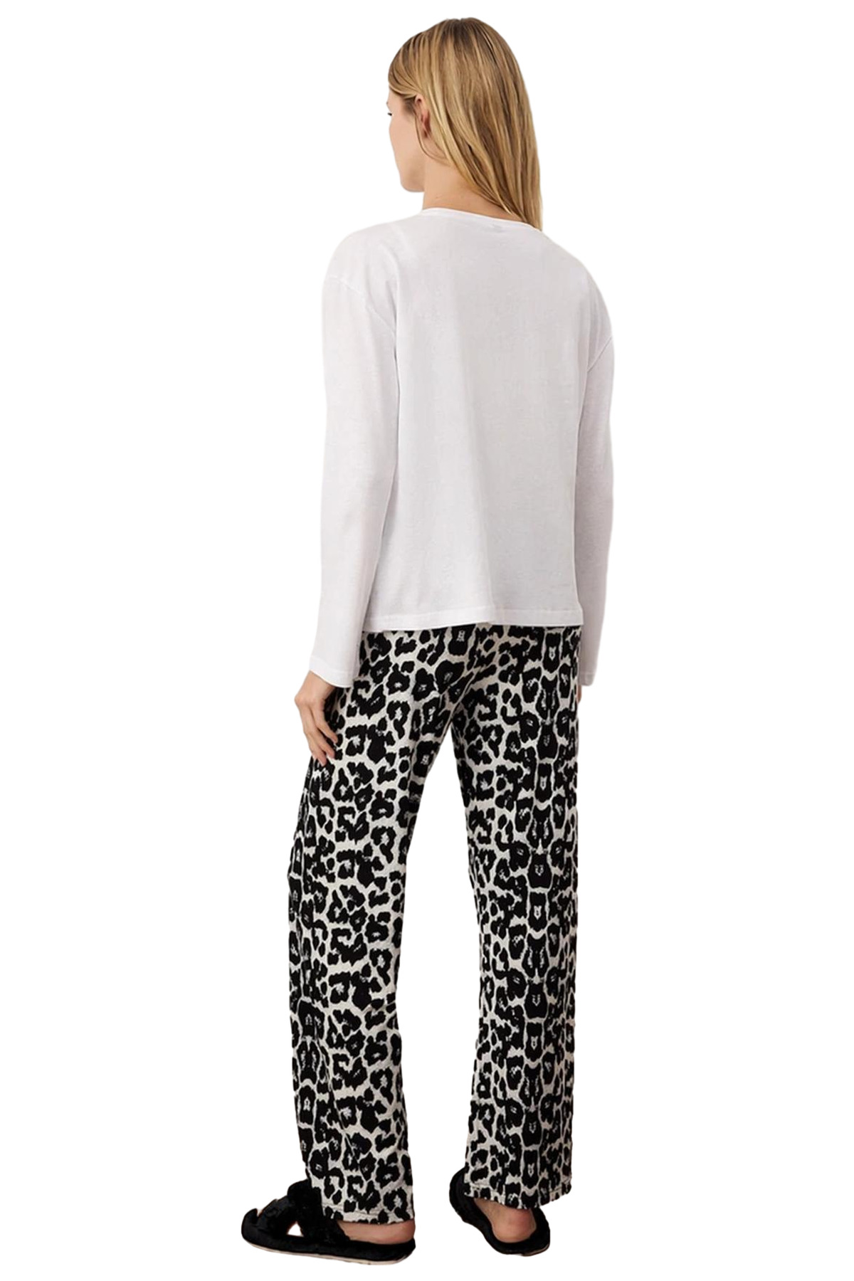 Kadın Leopar Desenli Pamuklu Pijama Takımı Seçkin Malzeme Kaliteli İşçilik Premium Kalite