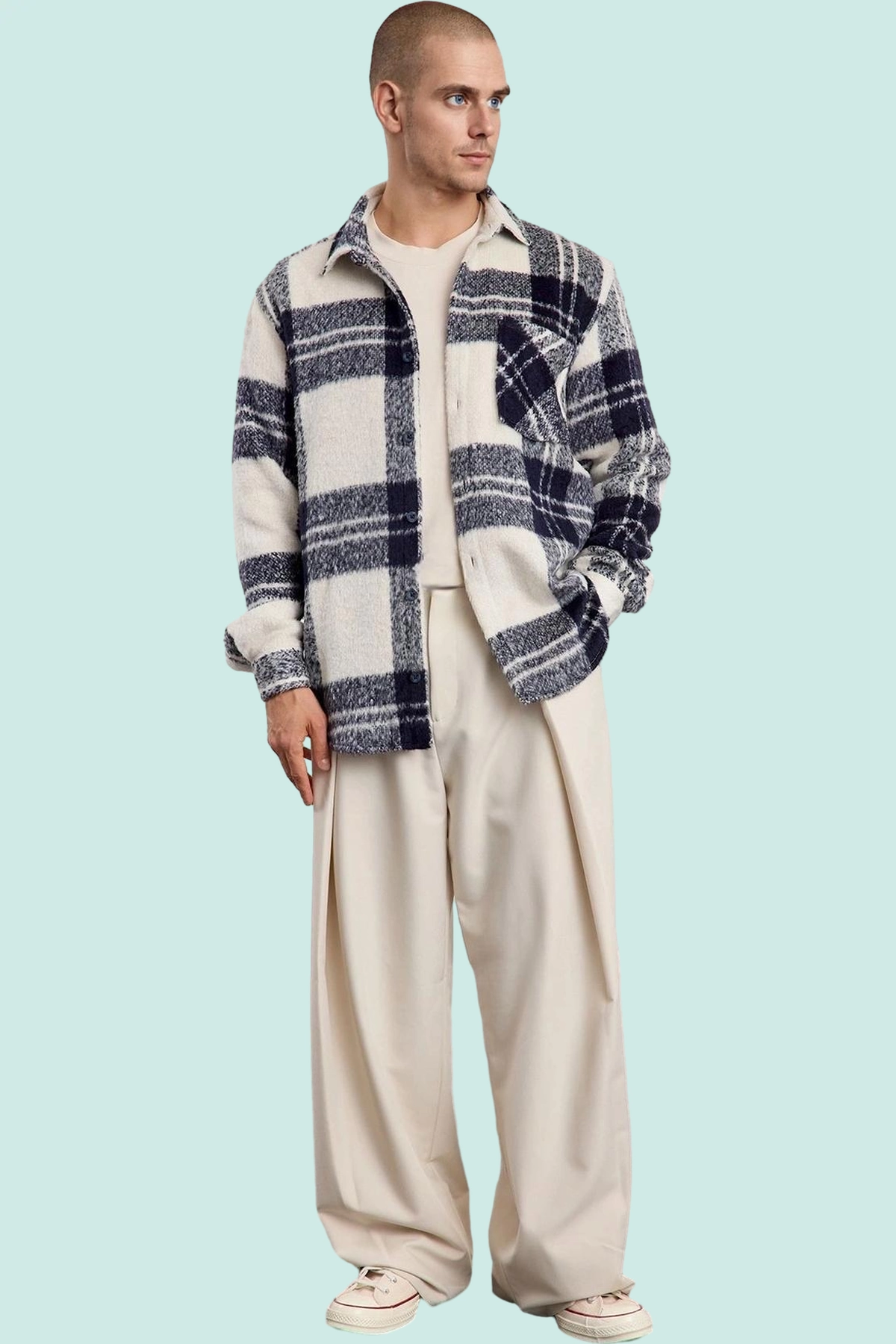 Unisex Oversize Fit Kışlık Kareli Flanel Gömlek Ceket Şehir Hayatında Konforlu Bir Dokunuş