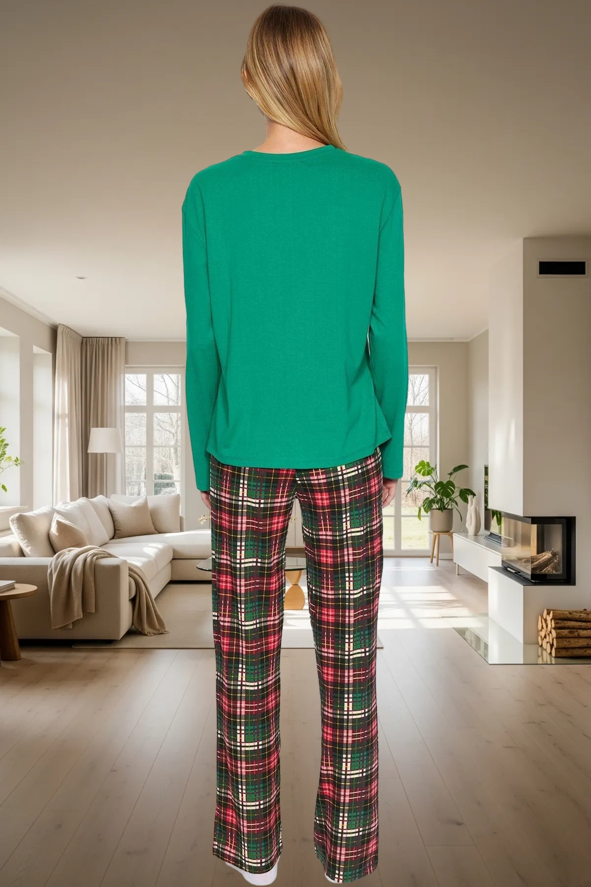 Kadın Yılbaşı Temalı Örme Pijama Takımı Fonksiyonel Dayanıklı Kaliteli Konforlu Estetik Şık