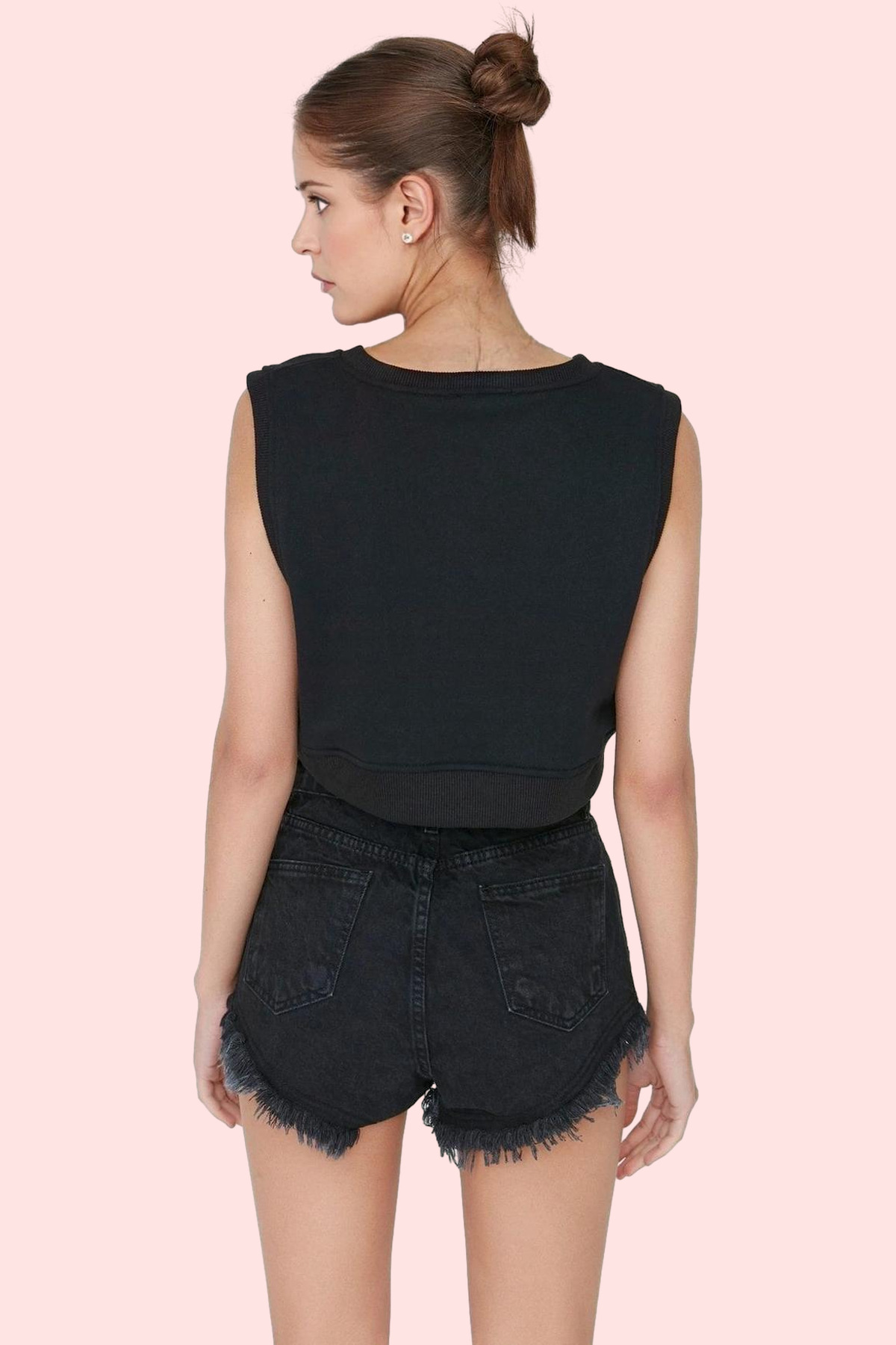 Kadın Moda Denim Şort Yırtıklı Boru Paça Normal Bel Pamuklu Günlük Stil Yazlık Şort