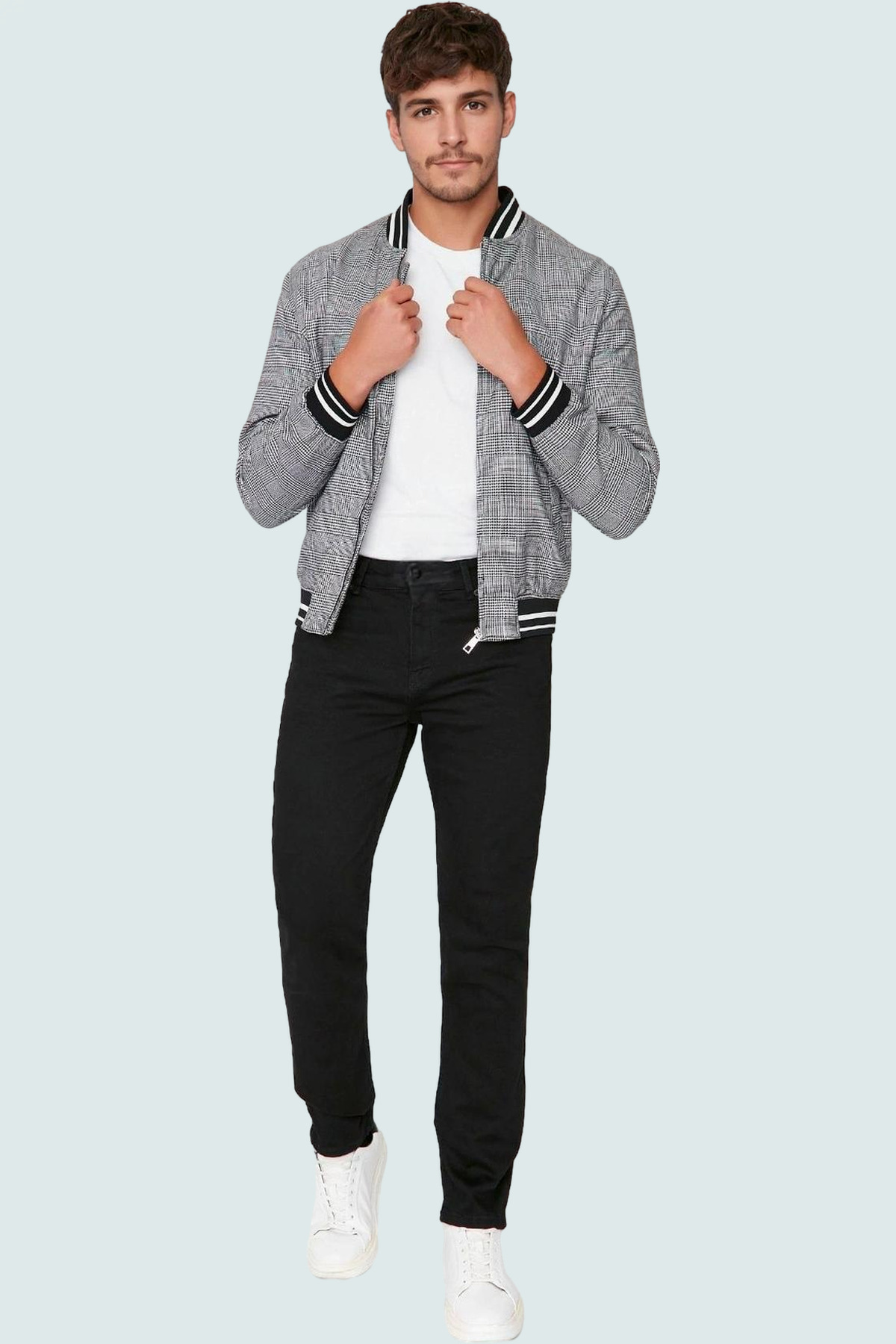 Erkek Moda Slim Fit Dar Paça Kot Pantolon Pamuk Günlük Kombinler Hafta Sonu Mevsimlik Kullanım