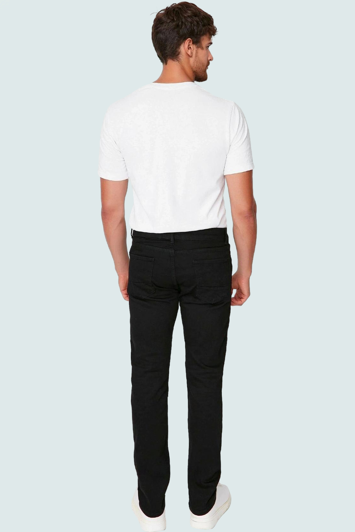 Erkek Moda Slim Fit Dar Paça Kot Pantolon Pamuk Günlük Kombinler Hafta Sonu Mevsimlik Kullanım