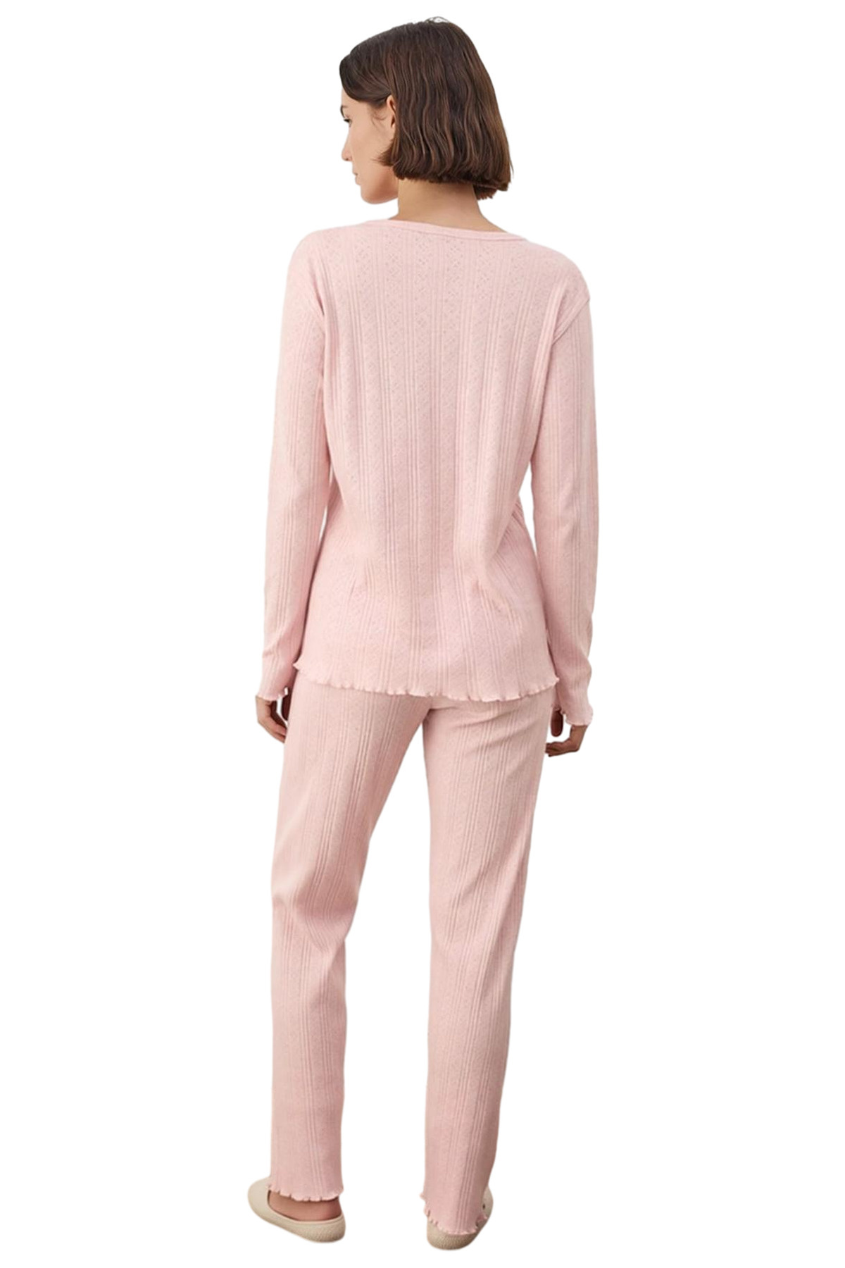 Kadın Fitilli Hırkalı Pijama Takımı Fonksiyonel Dayanıklı Kaliteli Konforlu Estetik Modern