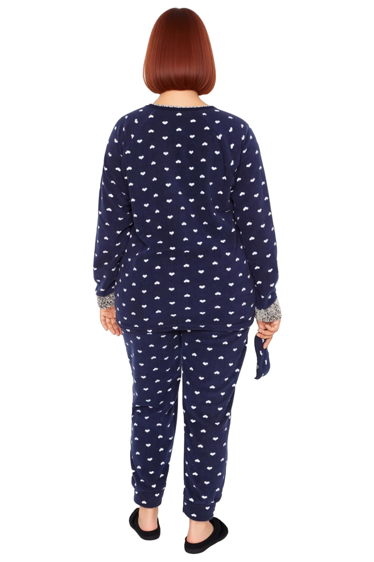 Kadın Sevimli Tavşan Detaylı Polar Pijama Takımı Fonksiyonel Dayanıklı Kaliteli Konforlu Şık