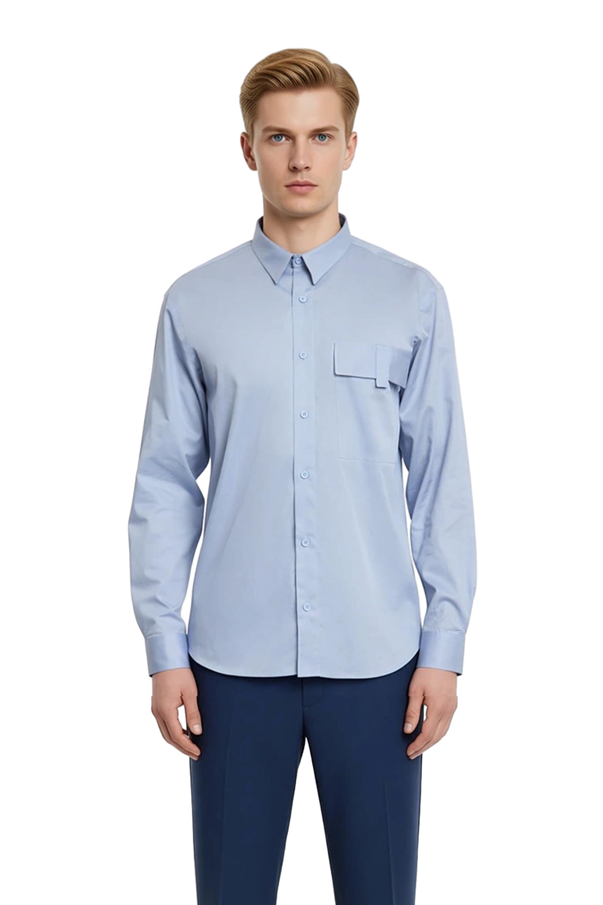 Erkek Oversize Kesim Cep Detaylı %100 Pamuk Poplin Gömlek Modern Şıklık Ve Sunar Dayanıklı