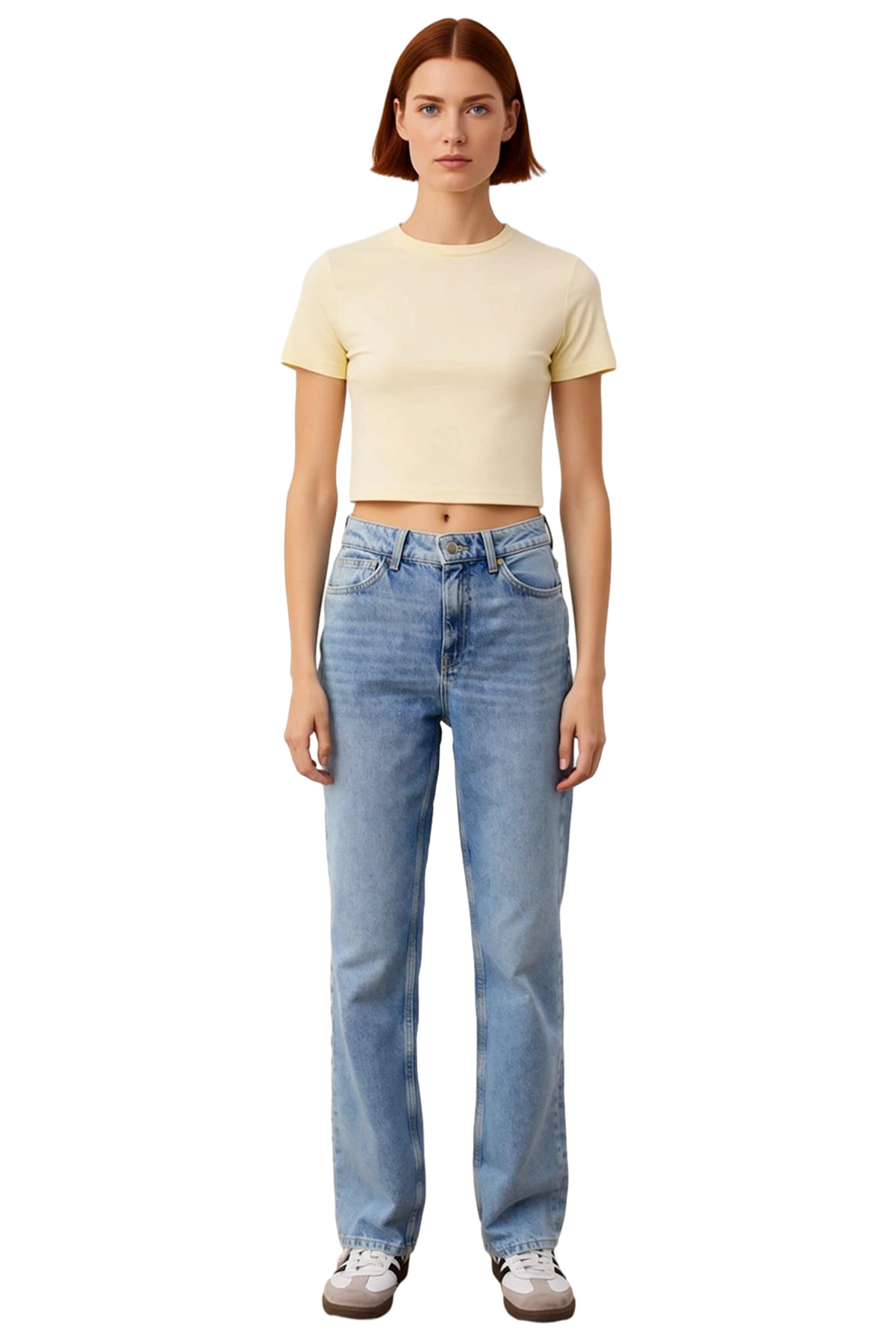 Kadın Straight Kesim Denim Pantolon Fonksiyonel Dayanıklı Kaliteli Konforlu Estetik Modern