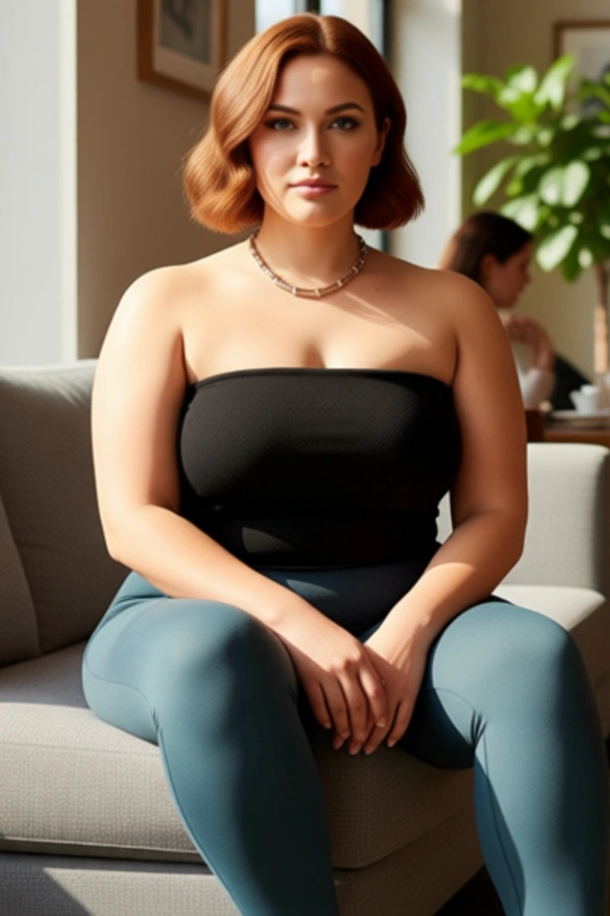 Kadın Straplez Yaka Bodycone Siluetli Polyester Karışımlı Günlük Kullanım Krep Örme Bluz